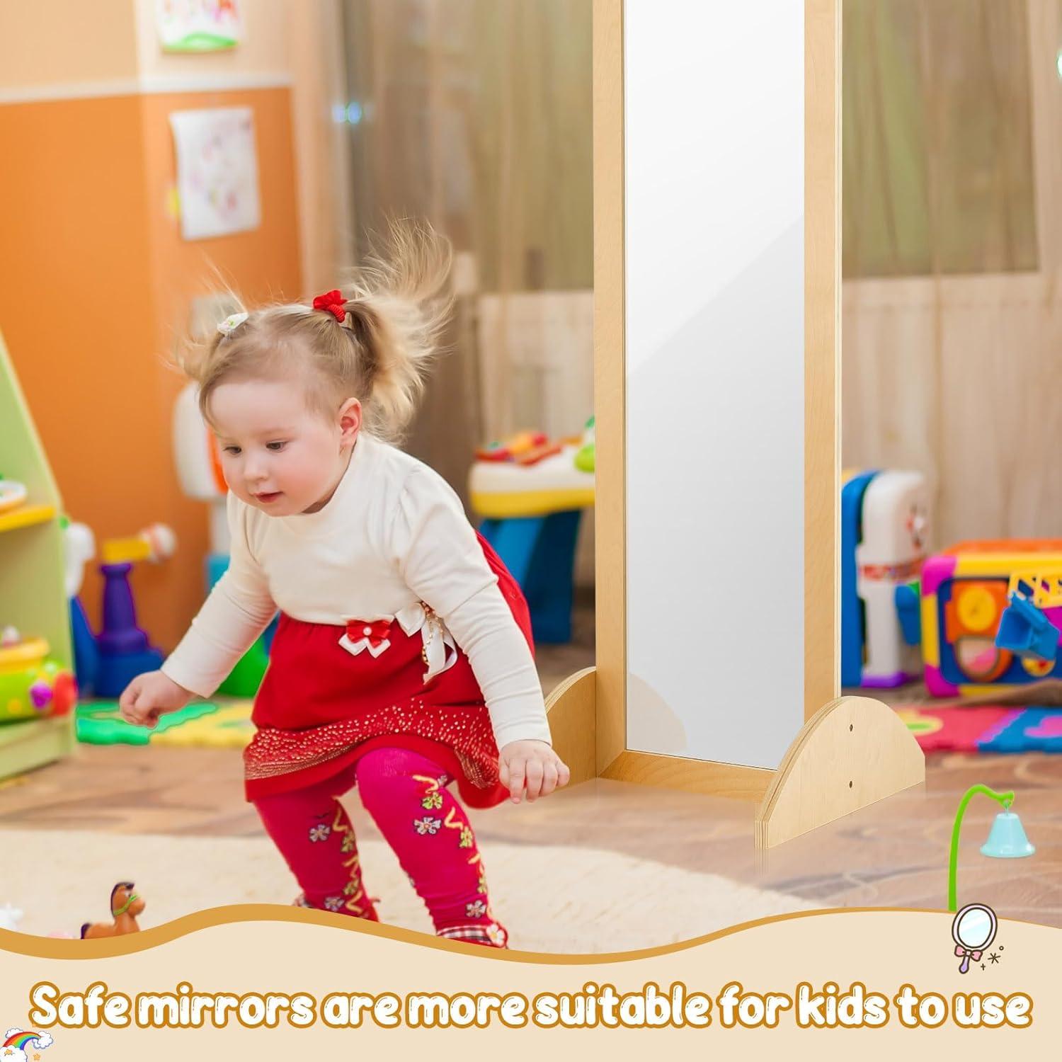 Espejo Montessori Infantil Irrompible Lineshading 116x39.6cm