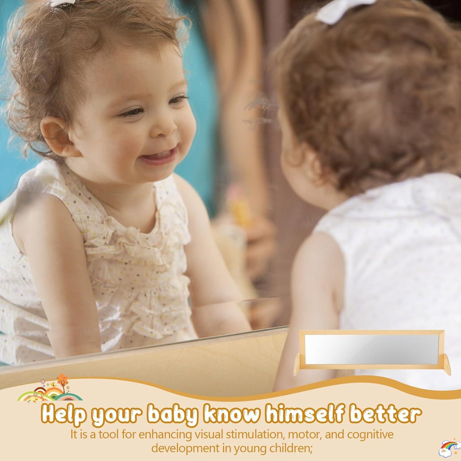 Espejo Montessori Infantil Irrompible Lineshading 116x39.6cm