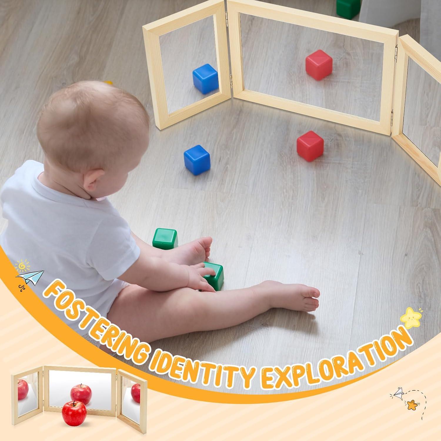 Espejo Montessori 3 Paneles Threehoney 25x17 cm Irrompible