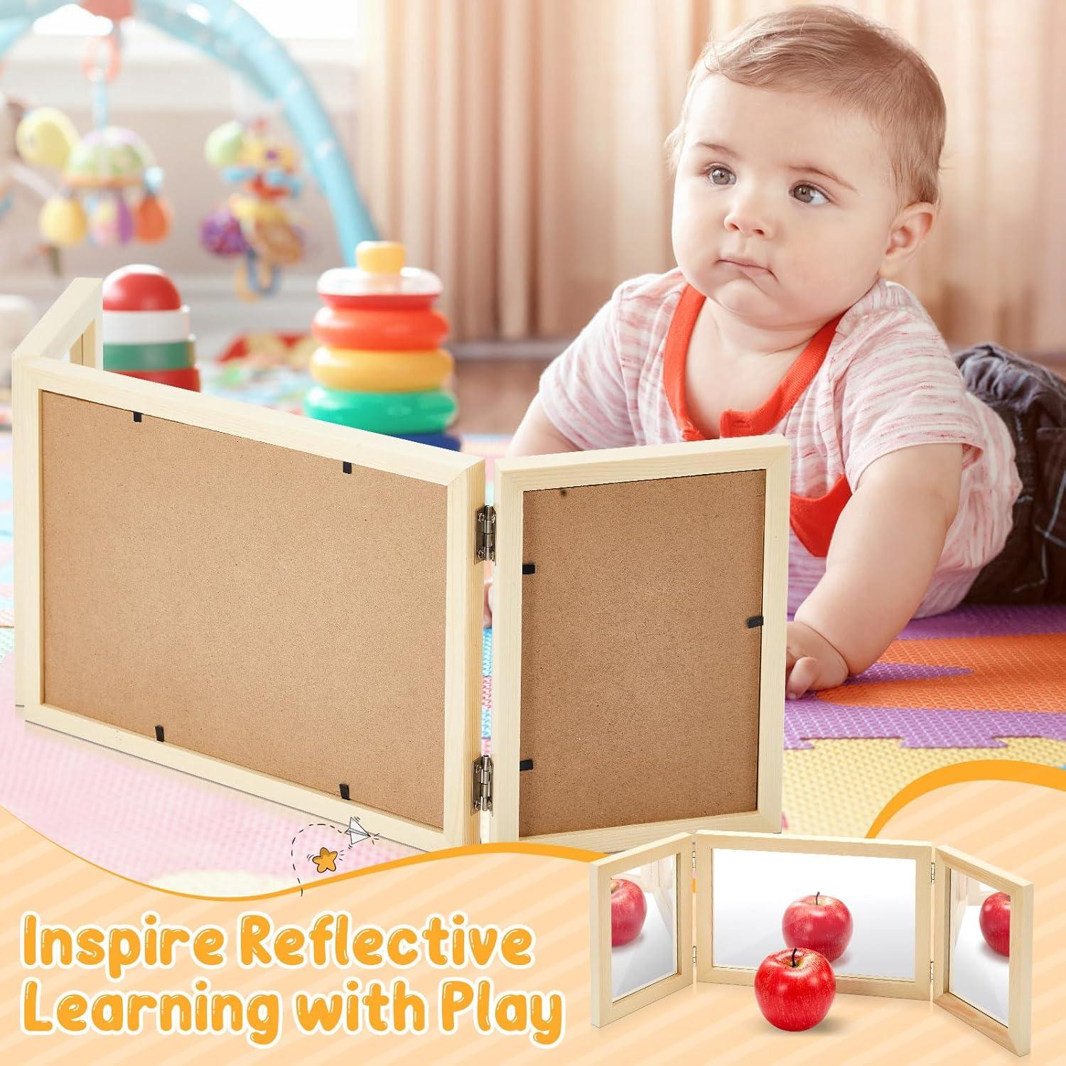 Espejo Montessori 3 Paneles Threehoney 25x17 cm Irrompible