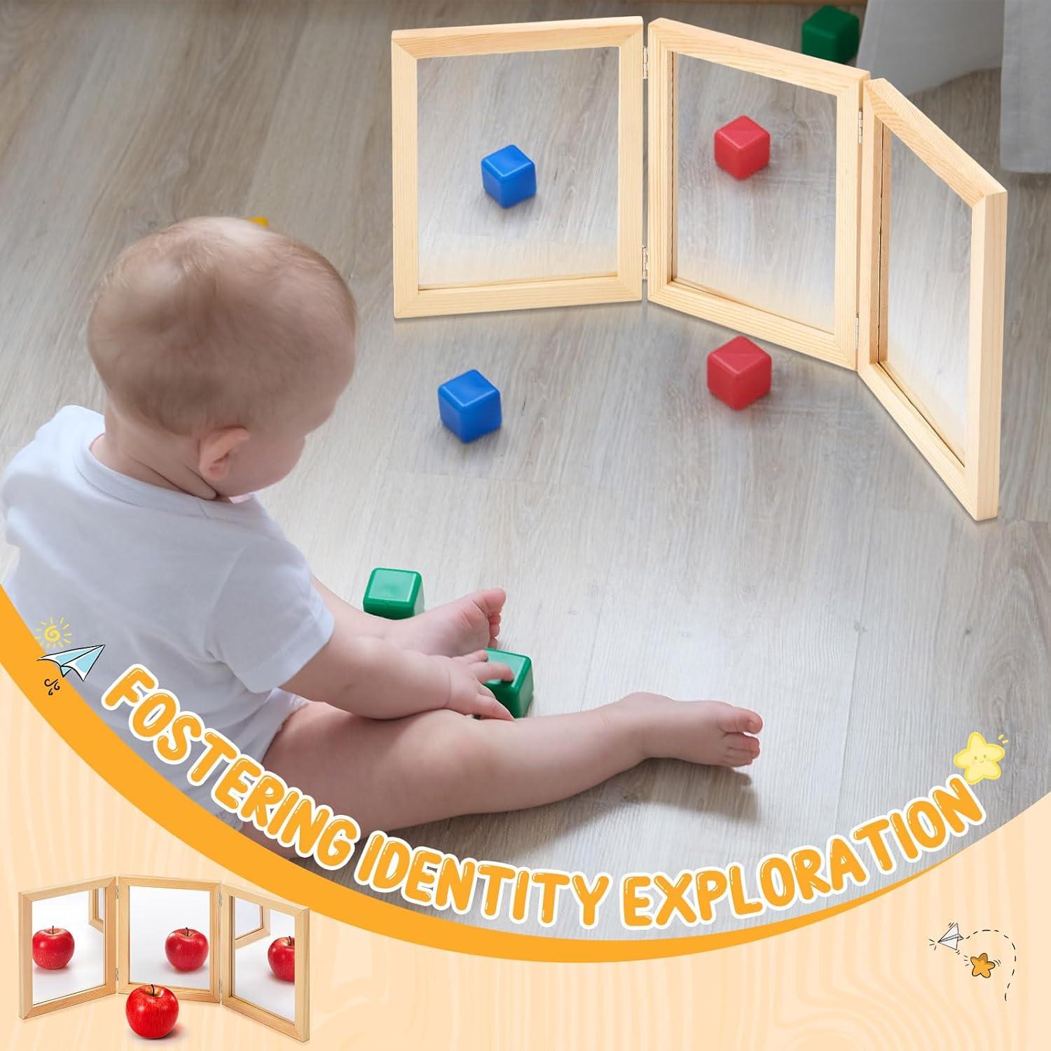 Espejo Montessori Threehoney 3 Paneles Acrílico 51.6x22 cm