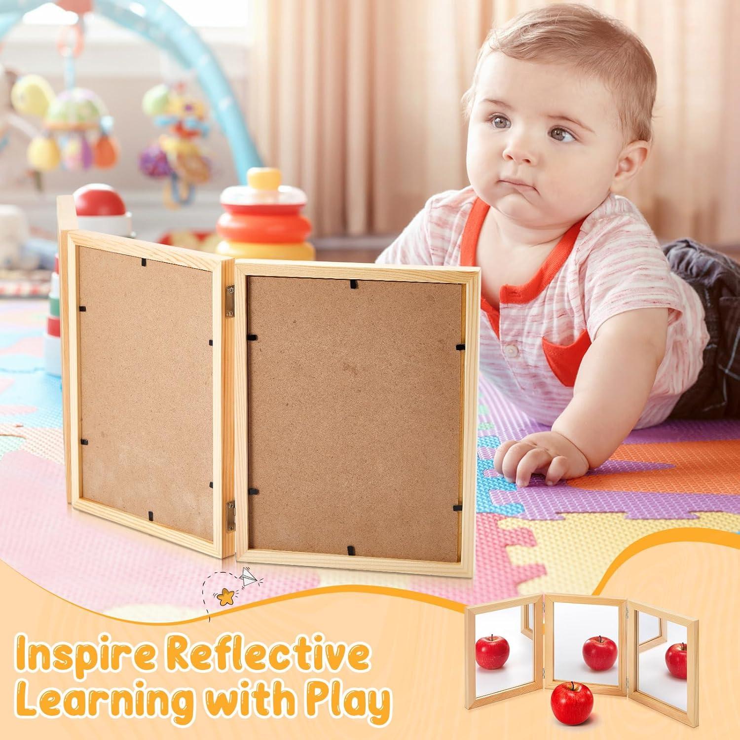 Espejo Montessori Threehoney 3 Paneles Acrílico 51.6x22 cm