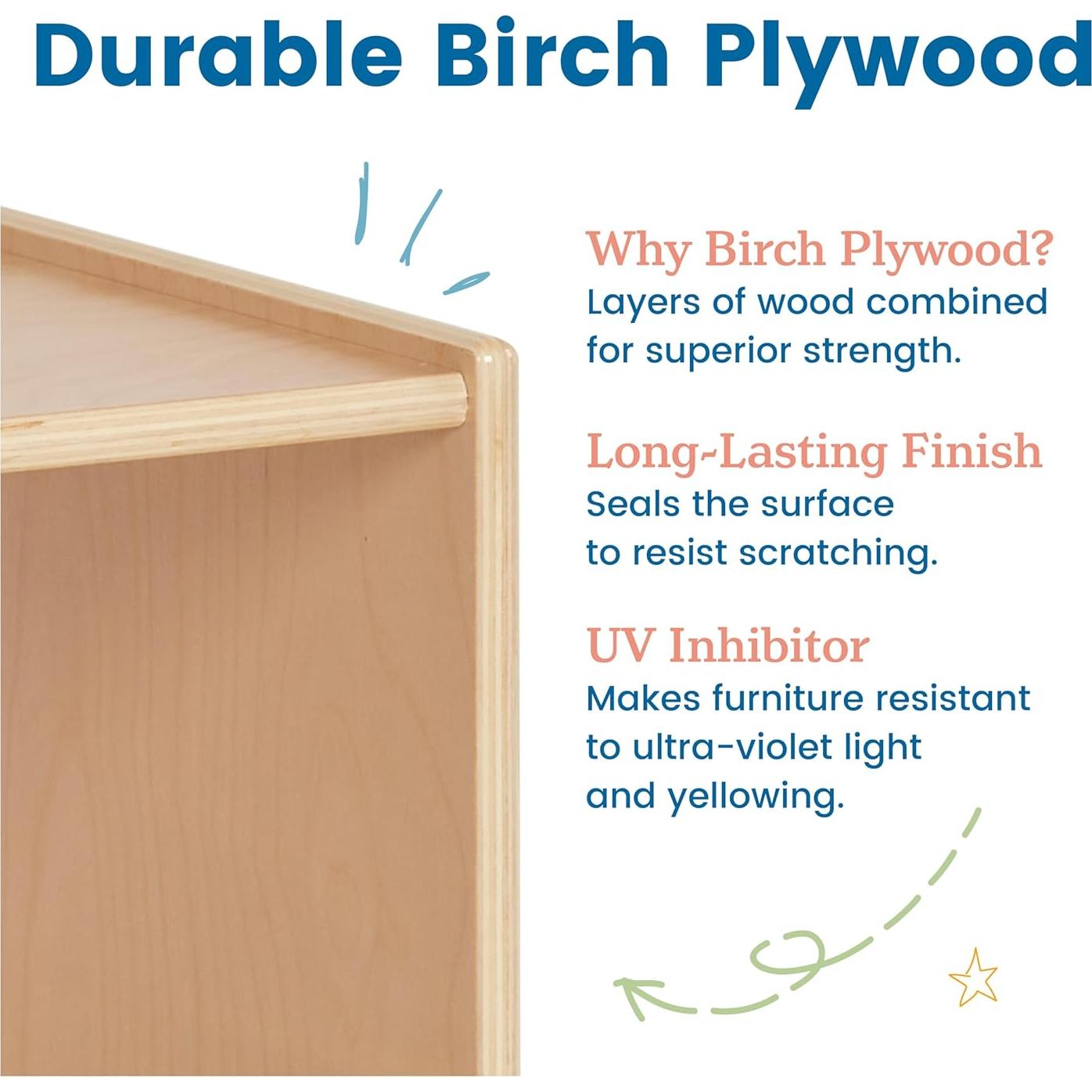 Espejo Bi-Direccional ECR4Kids Natural 39.6x37.1 cm para Niños