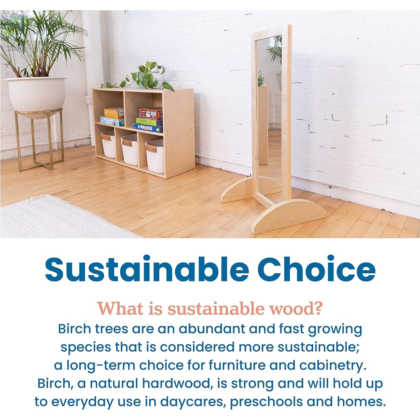 Espejo Bi-Direccional ECR4Kids Natural 39.6x37.1 cm para Niños