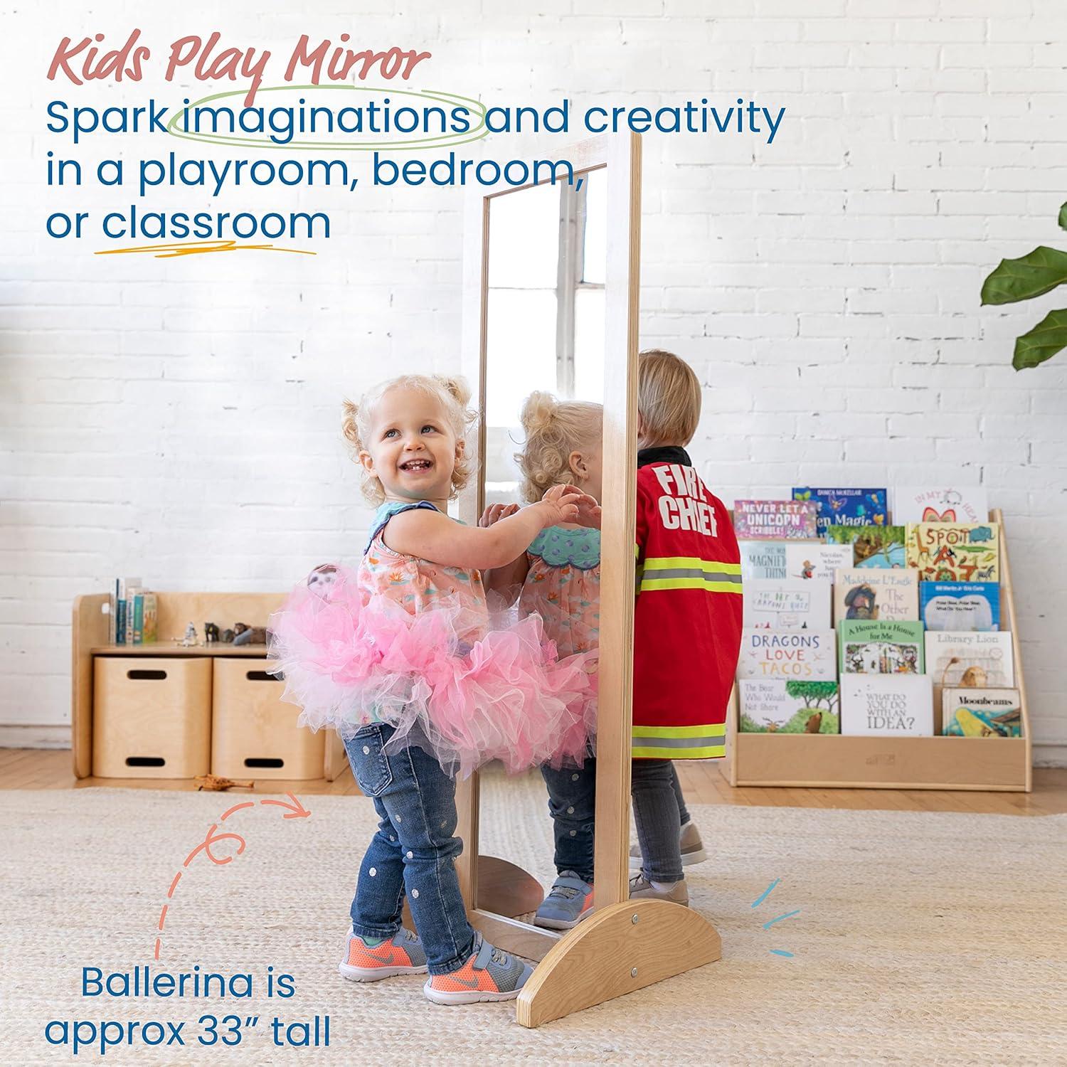 Espejo Bidireccional ECR4Kids Natural 40.6x36.8 cm