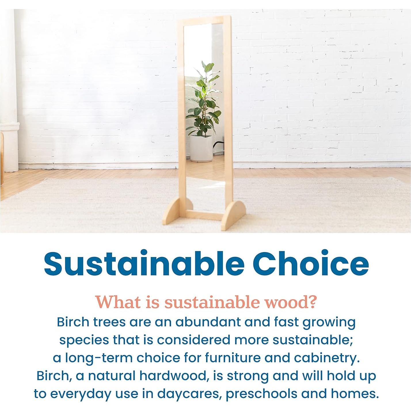 Espejo Bidireccional ECR4Kids Natural 40.6x36.8 cm