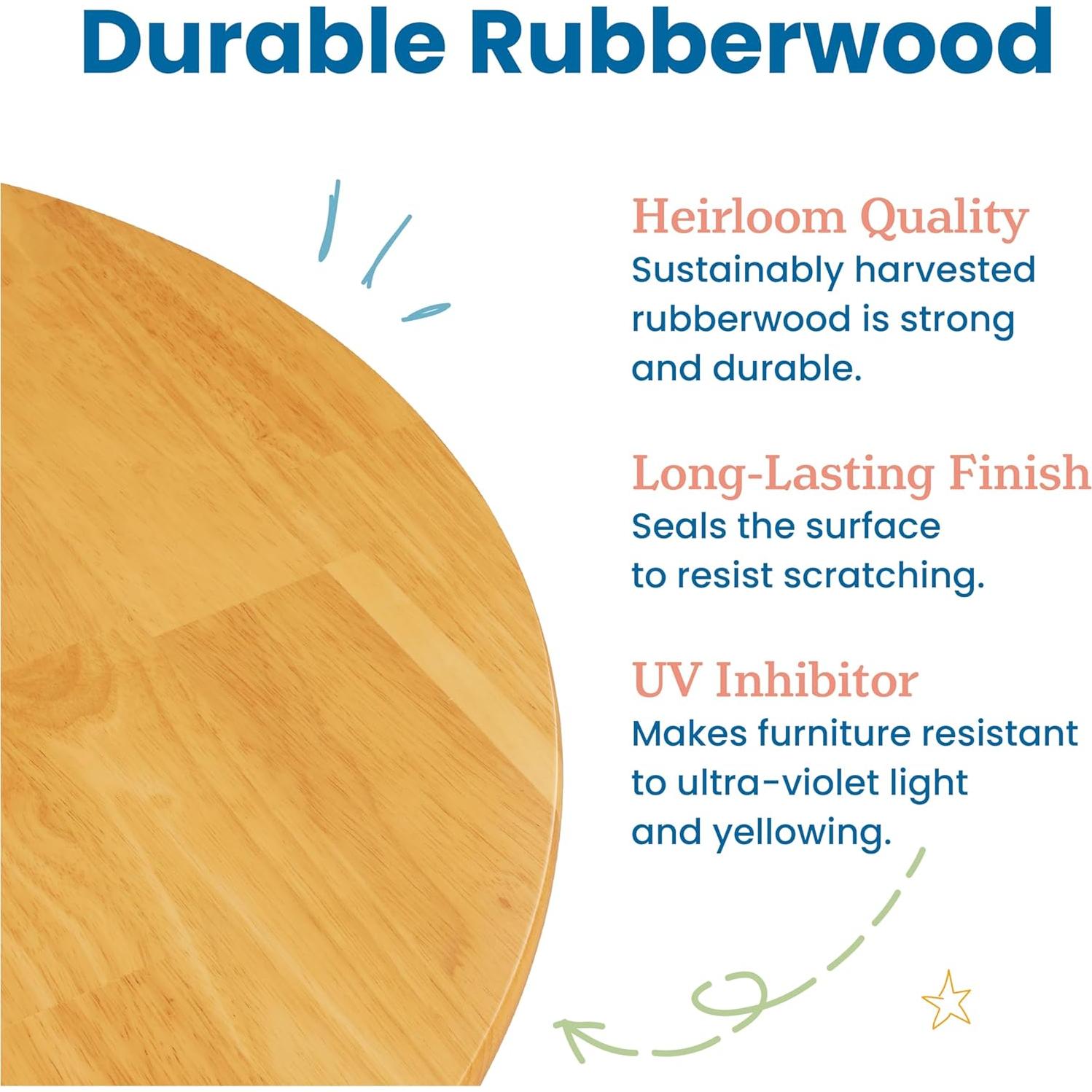 Mesa Rectangular de Madera Dura ECR4Kids 91x61cm Miel