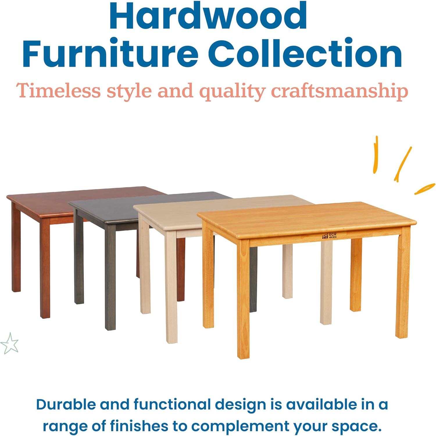 Mesa Rectangular de Madera Dura ECR4Kids 91x61cm Miel