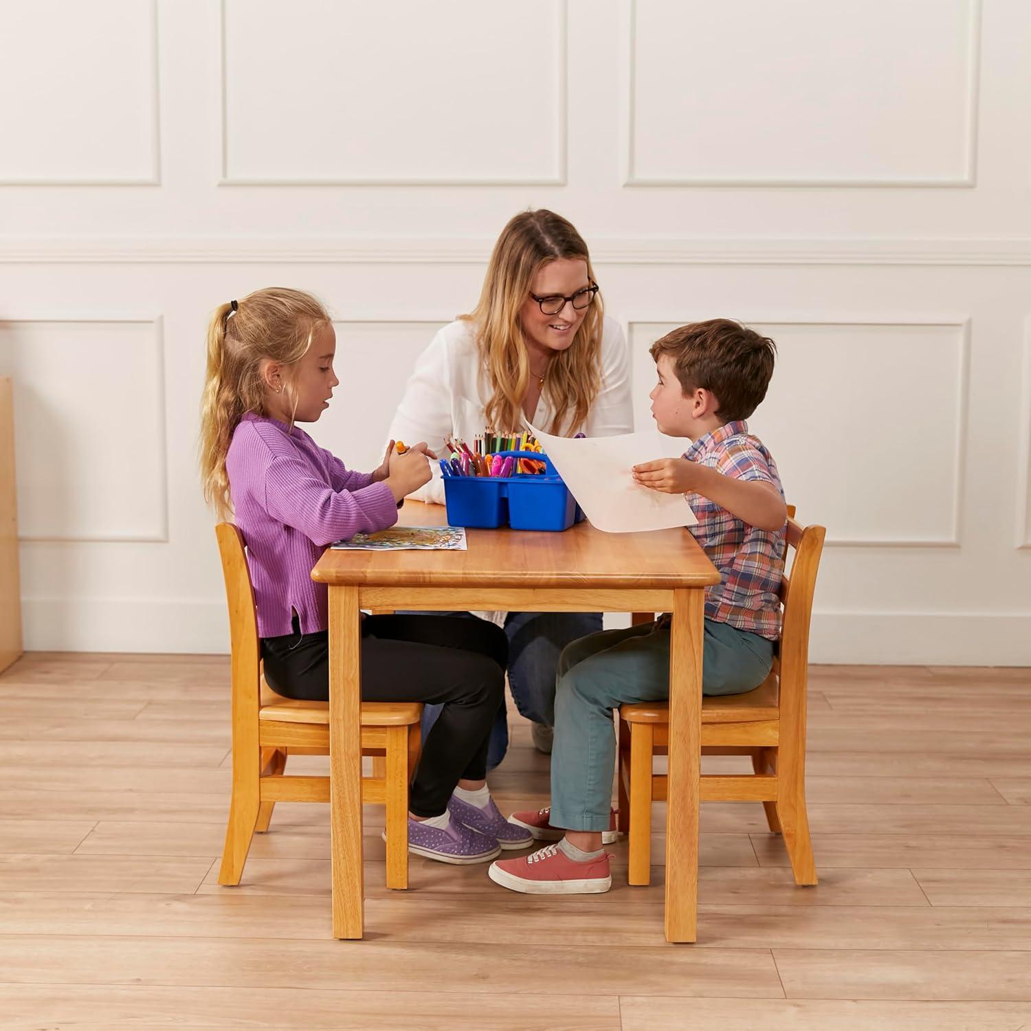 Mesa Rectangular de Madera Dura ECR4Kids 91x61cm Miel