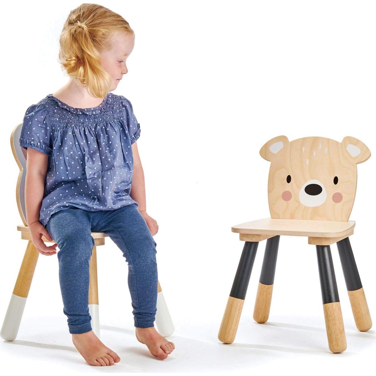 Silla Oso del Bosque Tender Leaf Toys - Madera Ecológica 32x30x48 cm