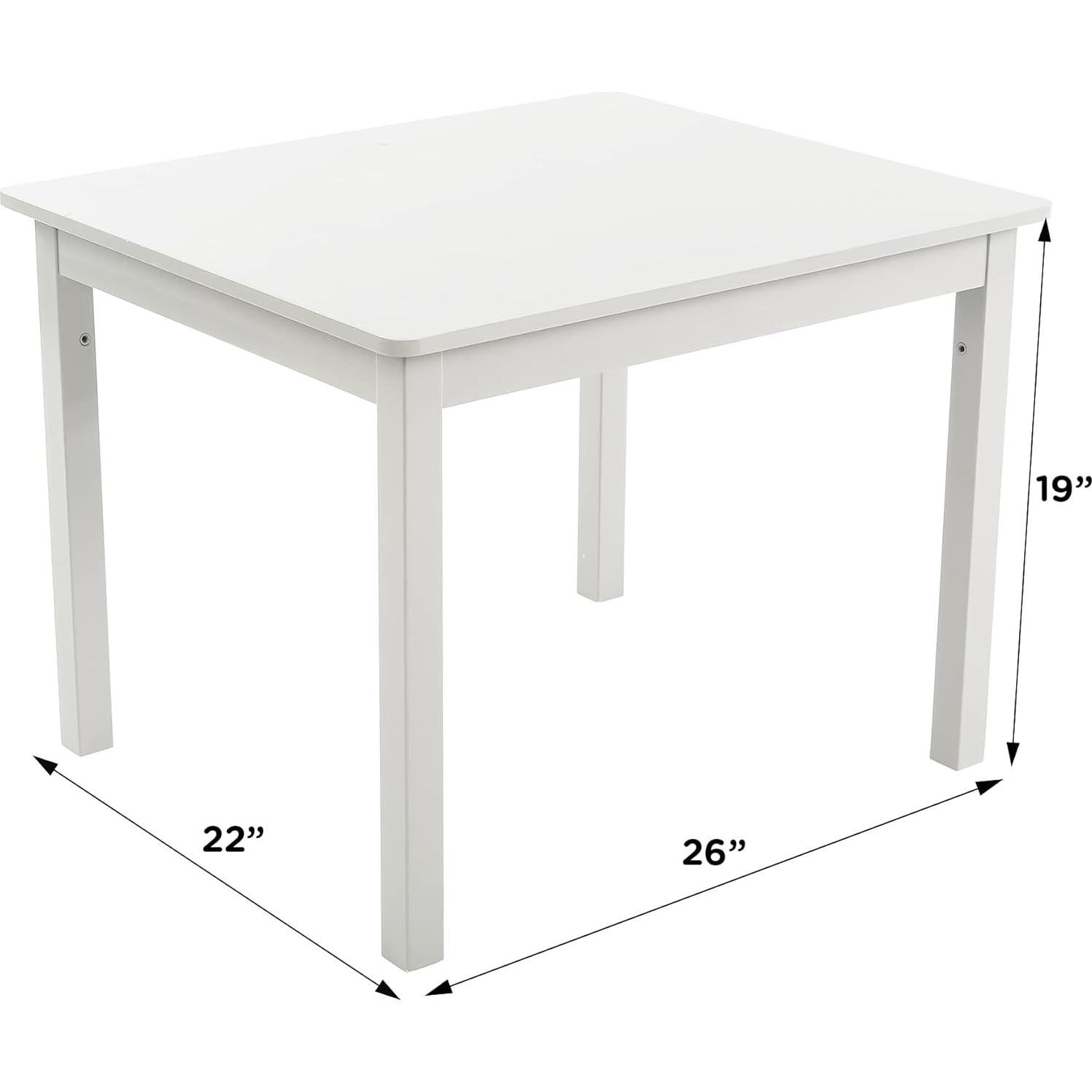 Conjunto de Mesa y 4 Sillas de Madera Humble Crew para Niños