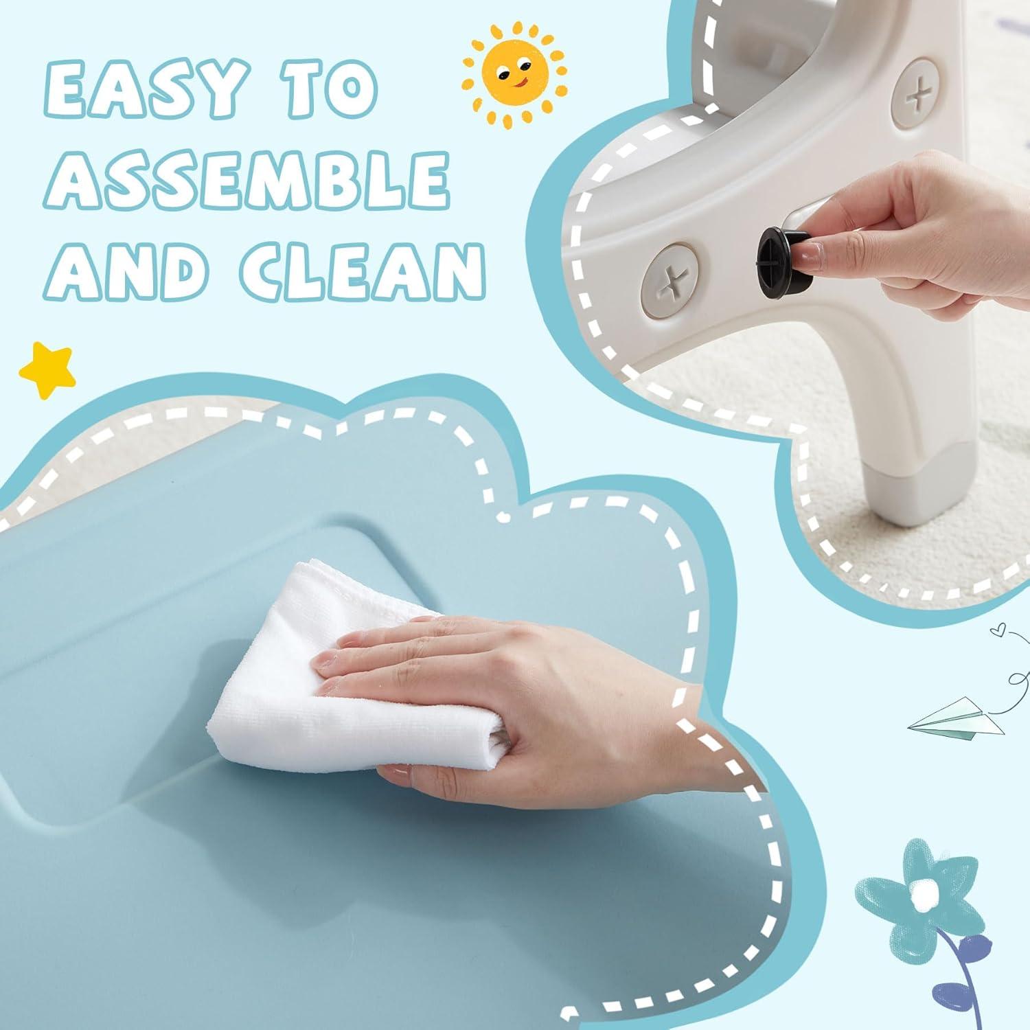 Juego de Mesa y Sillas para Niños Doreroom - Plástico Azul