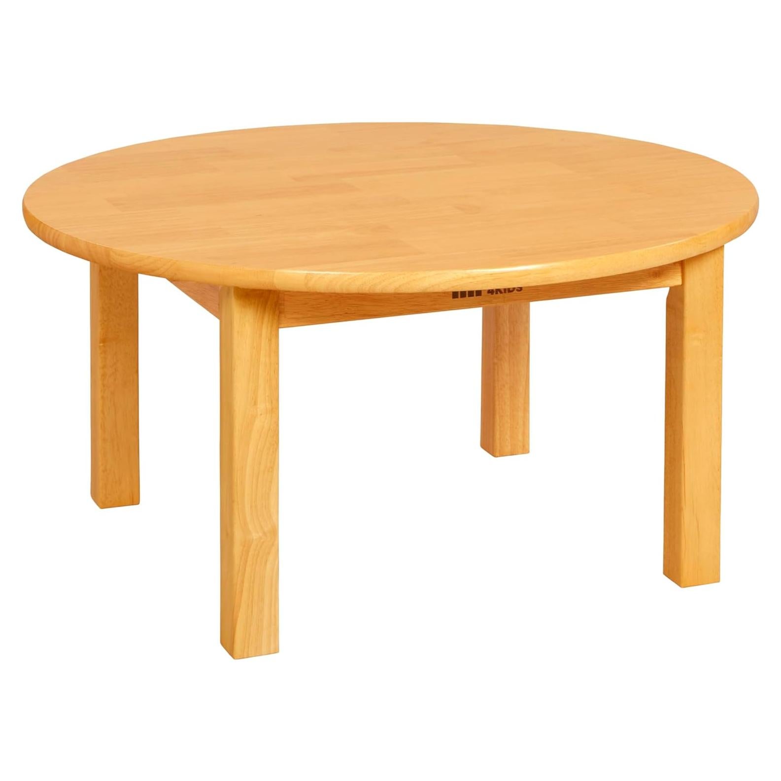 Mesa Redonda de Madera Dura ECR4Kids 76cm para Niños Miel