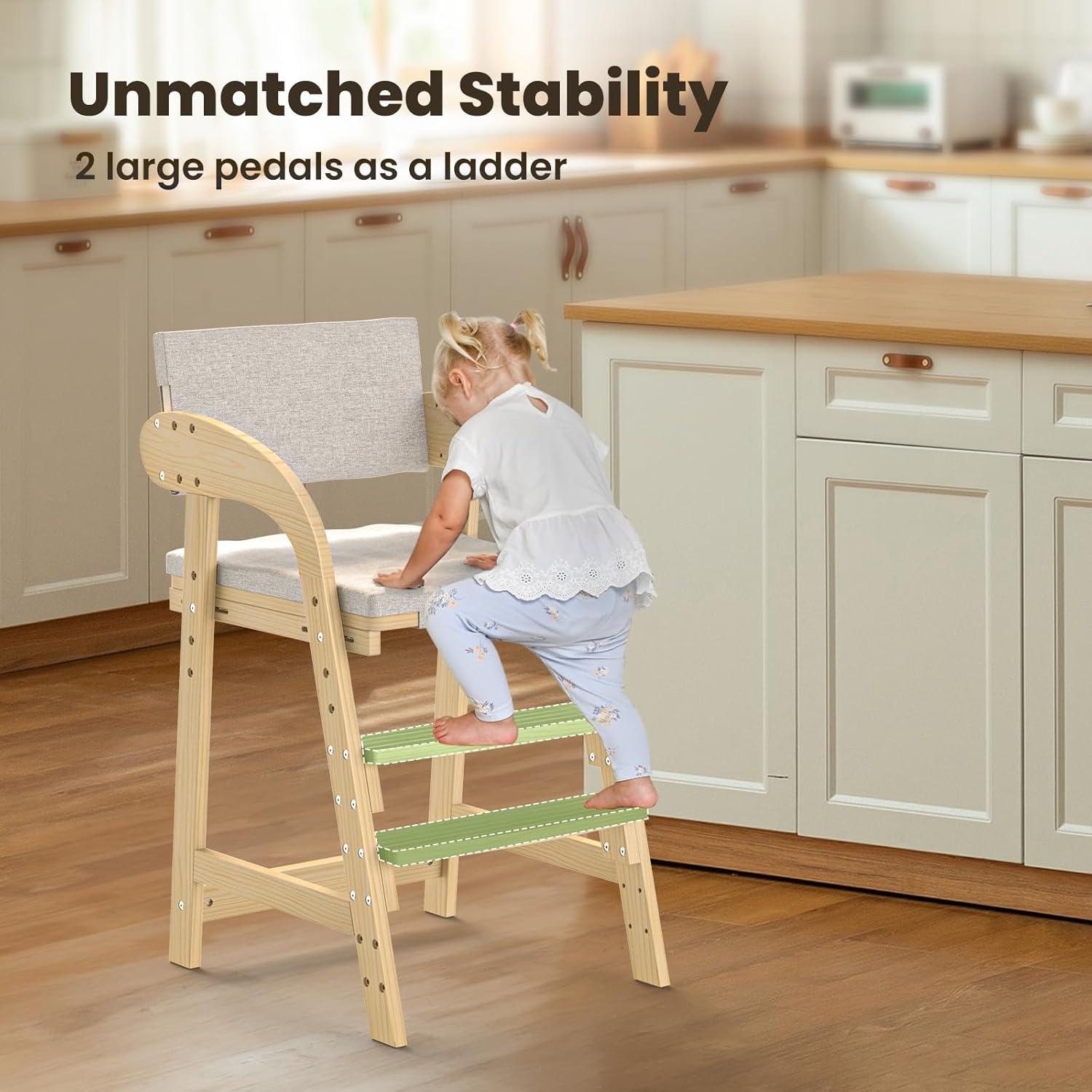 Silla Alta de Madera Easyego Ajustable para Niños 2-12 Años
