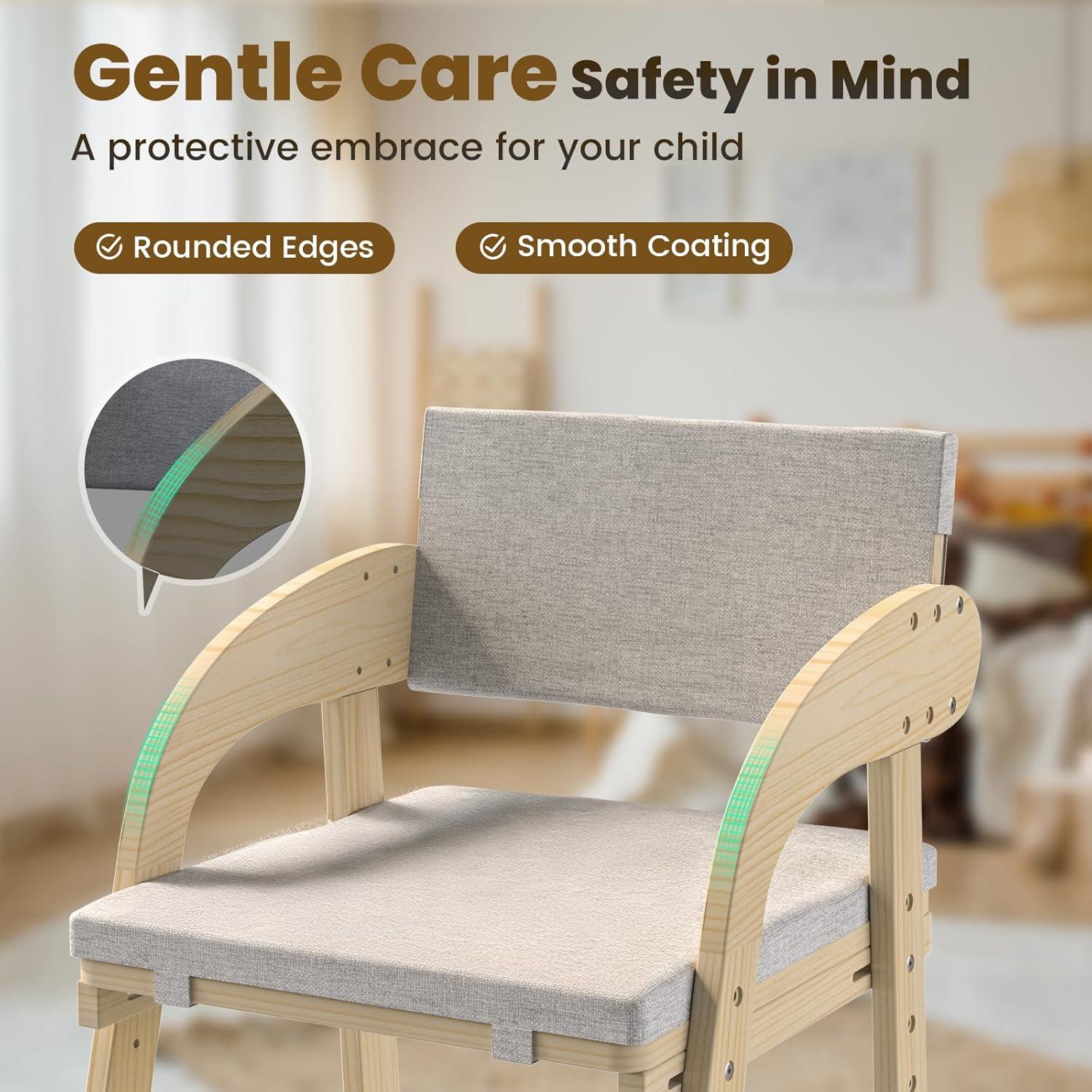 Silla Alta de Madera Easyego Ajustable para Niños 2-12 Años