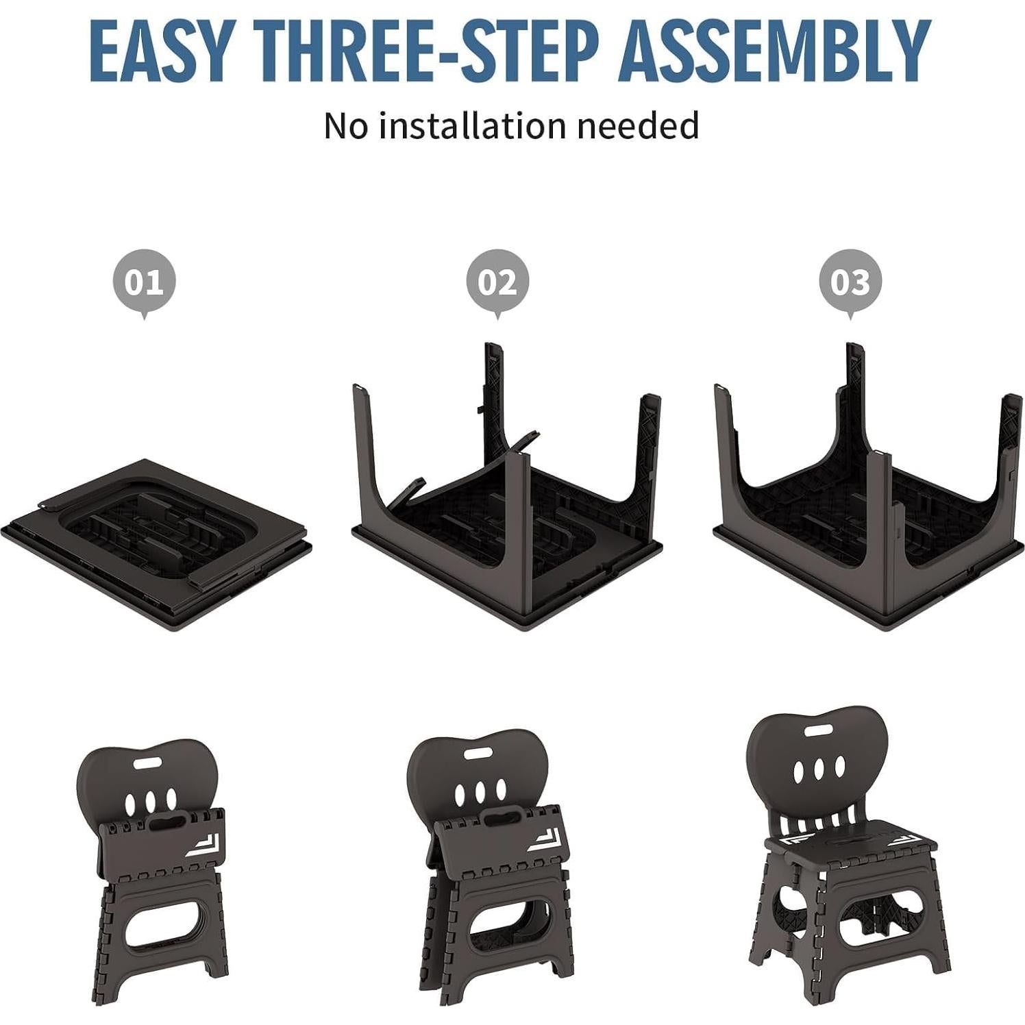 Conjunto de Mesa Plegable y Sillas Ajustables UNICOO - Espresso