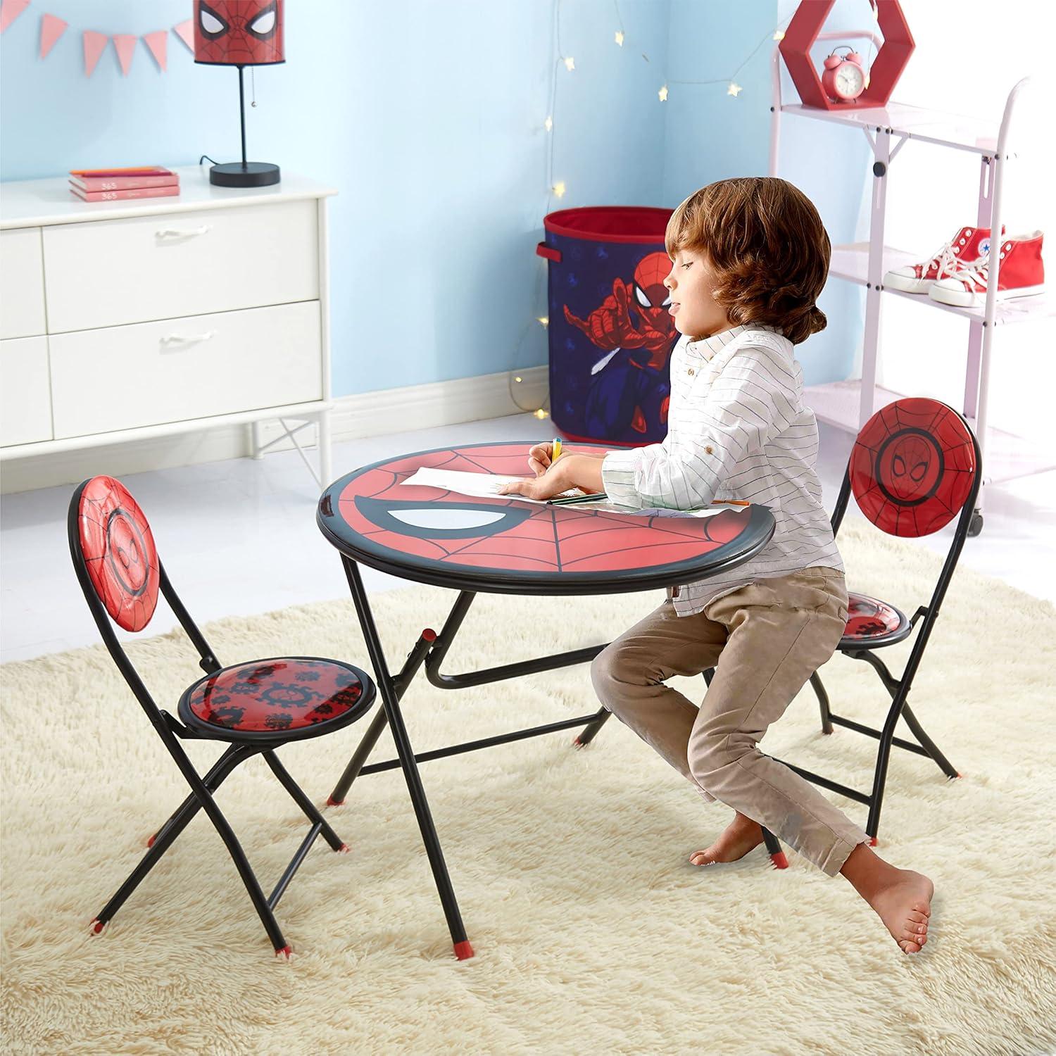 Conjunto Mesa y Sillas Plegable Spiderman 3 Piezas 60 cm