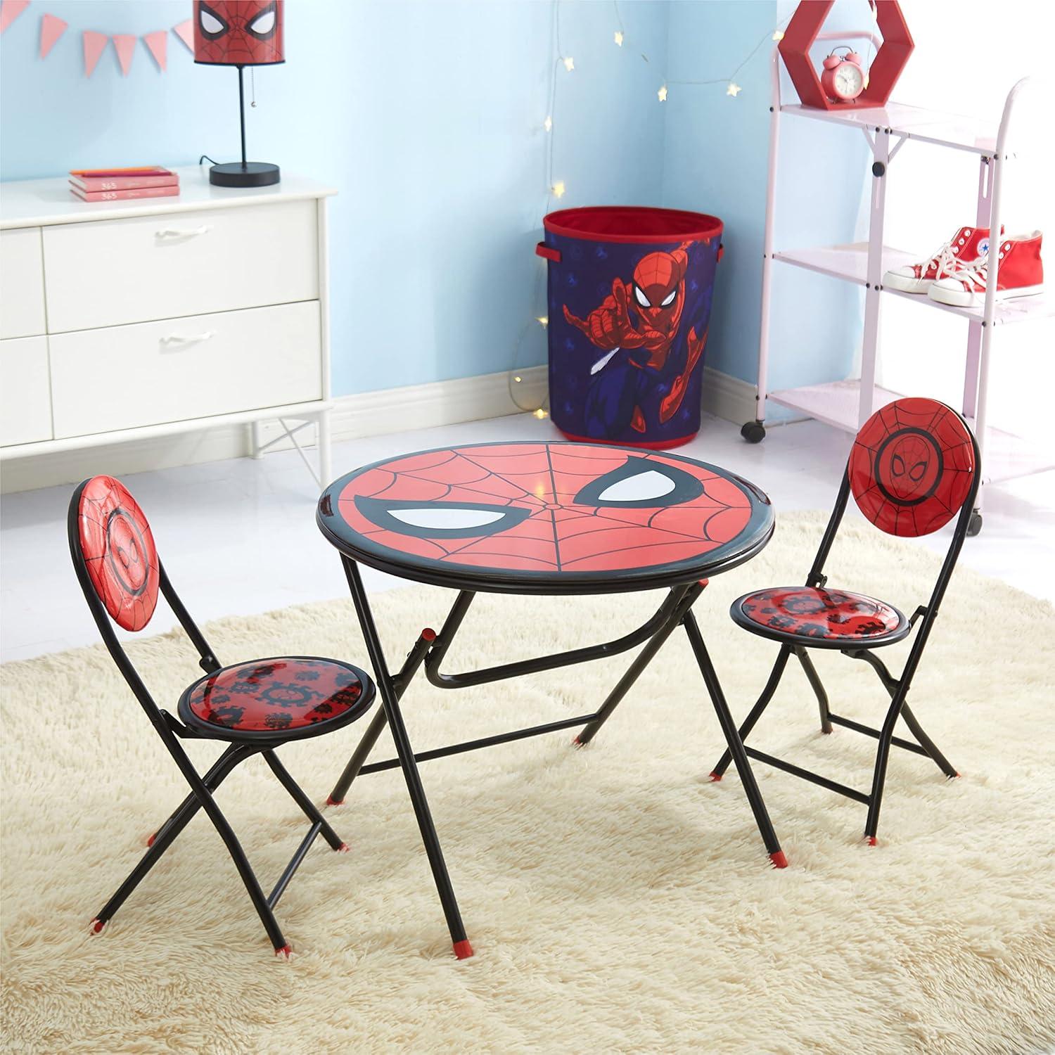 Conjunto Mesa y Sillas Plegable Spiderman 3 Piezas 60 cm