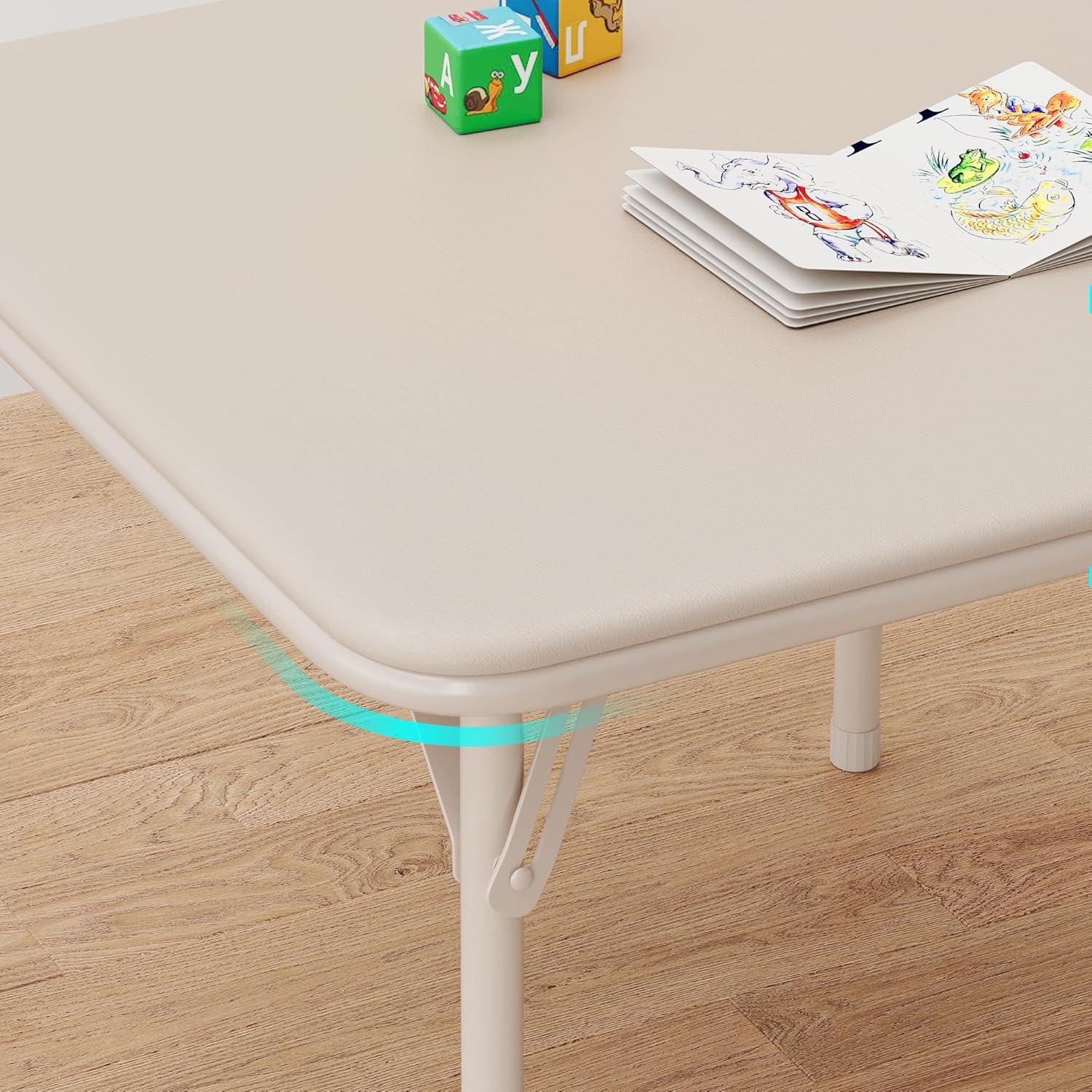 Conjunto de Mesa y Sillas Plegables GAOMON para Niños Beige