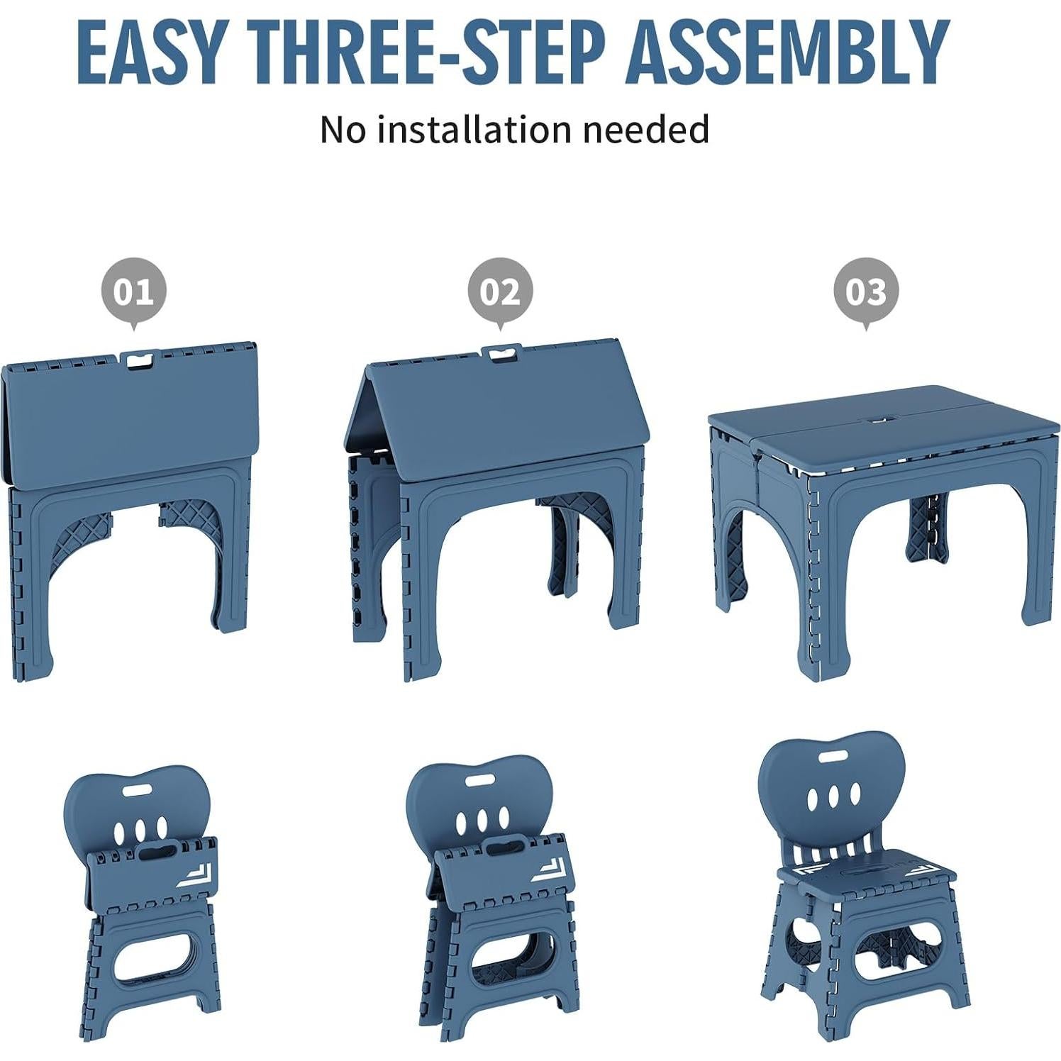 Conjunto de Mesa y Sillas Plegables UNICOO para Niños - Verde Azulado