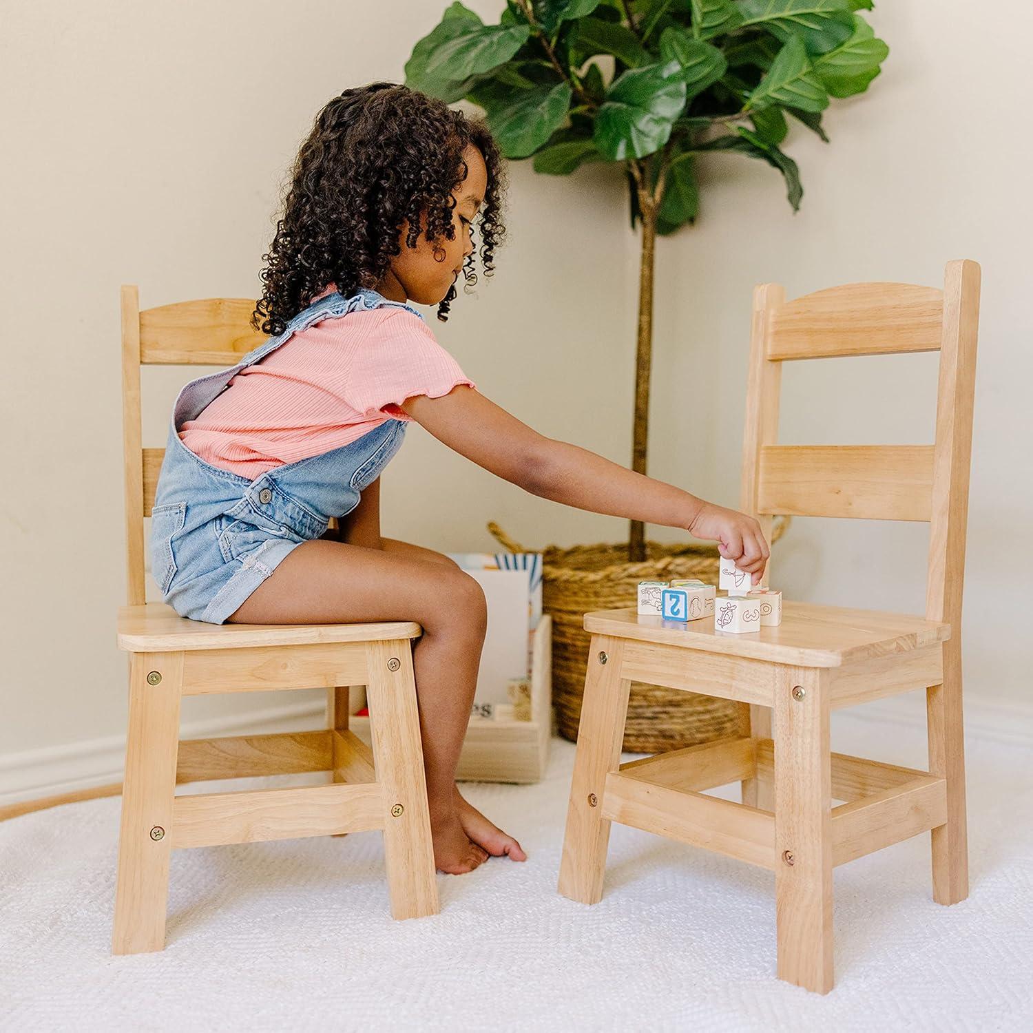Juego de 2 Sillas de Madera Melissa & Doug para Niños - Rubias