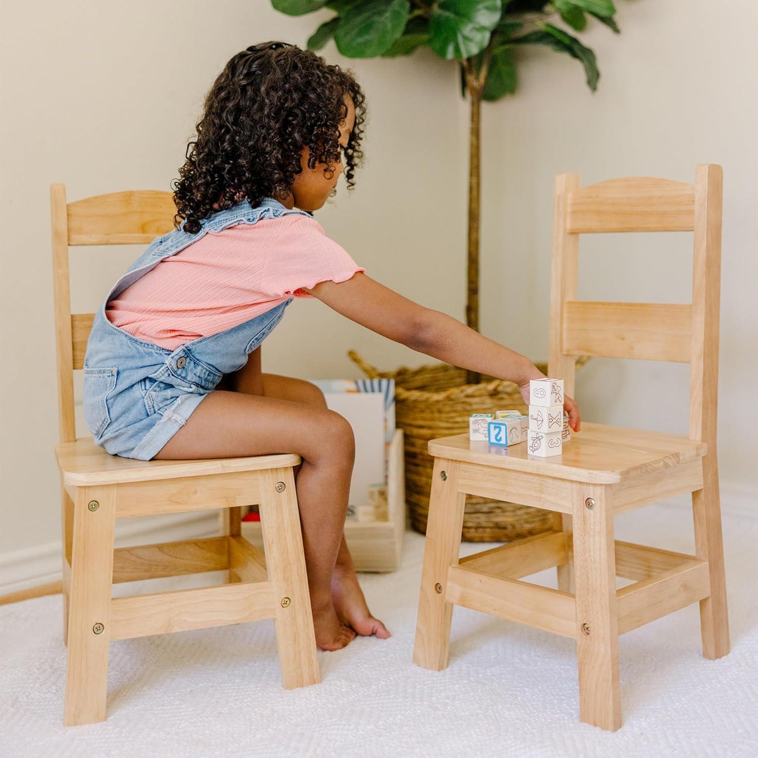 Juego de 2 Sillas de Madera Melissa & Doug para Niños - Rubias