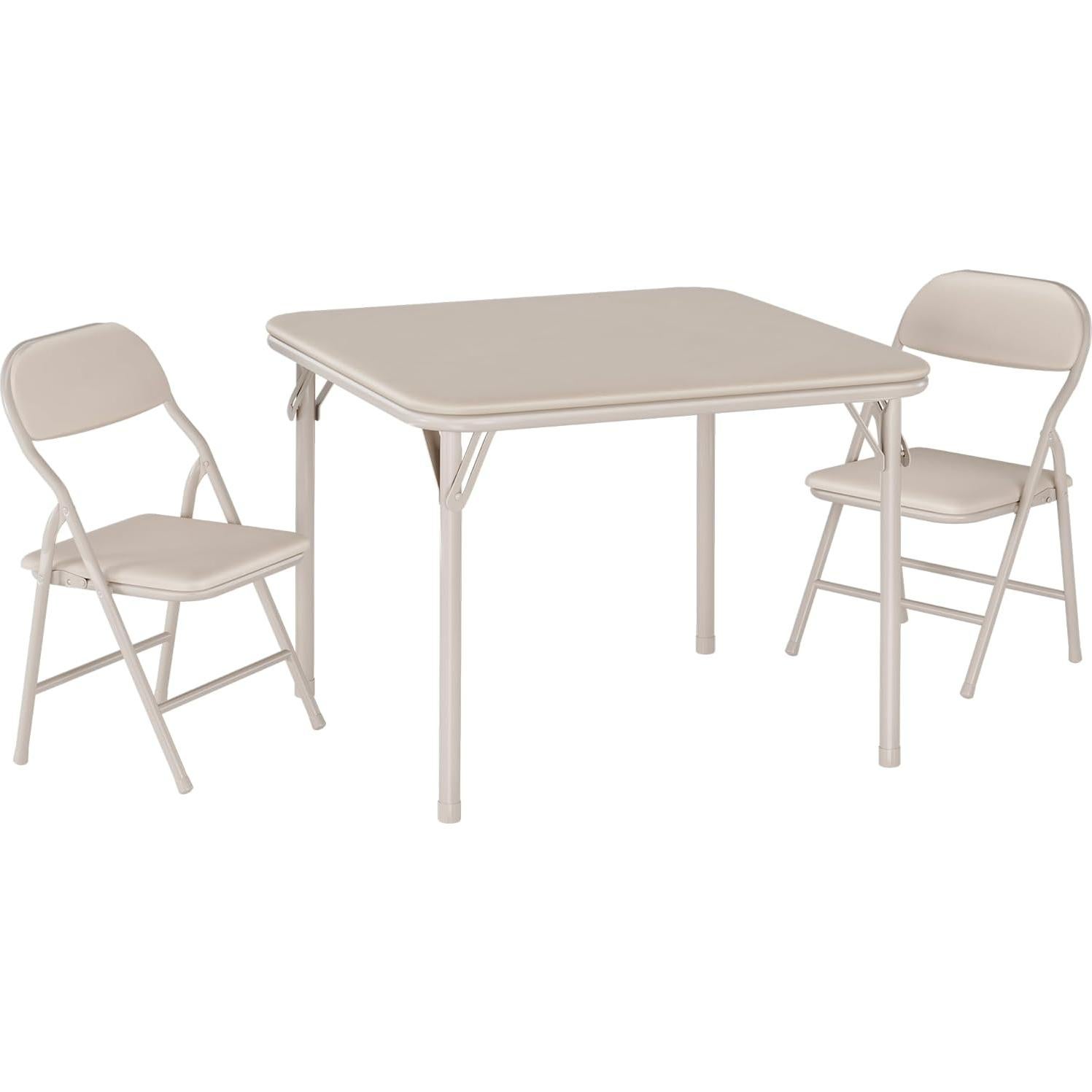 Juego de Mesa y Sillas Plegables GarveeHome 3 Piezas Beige
