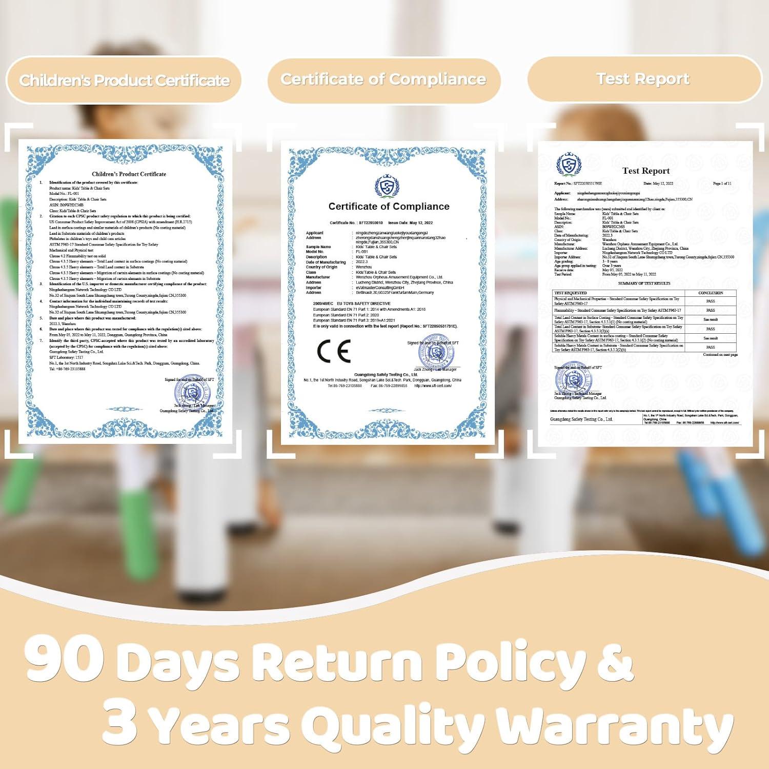 Conjunto de Mesa y 4 Sillas FUNLIO Ajustables para Niños