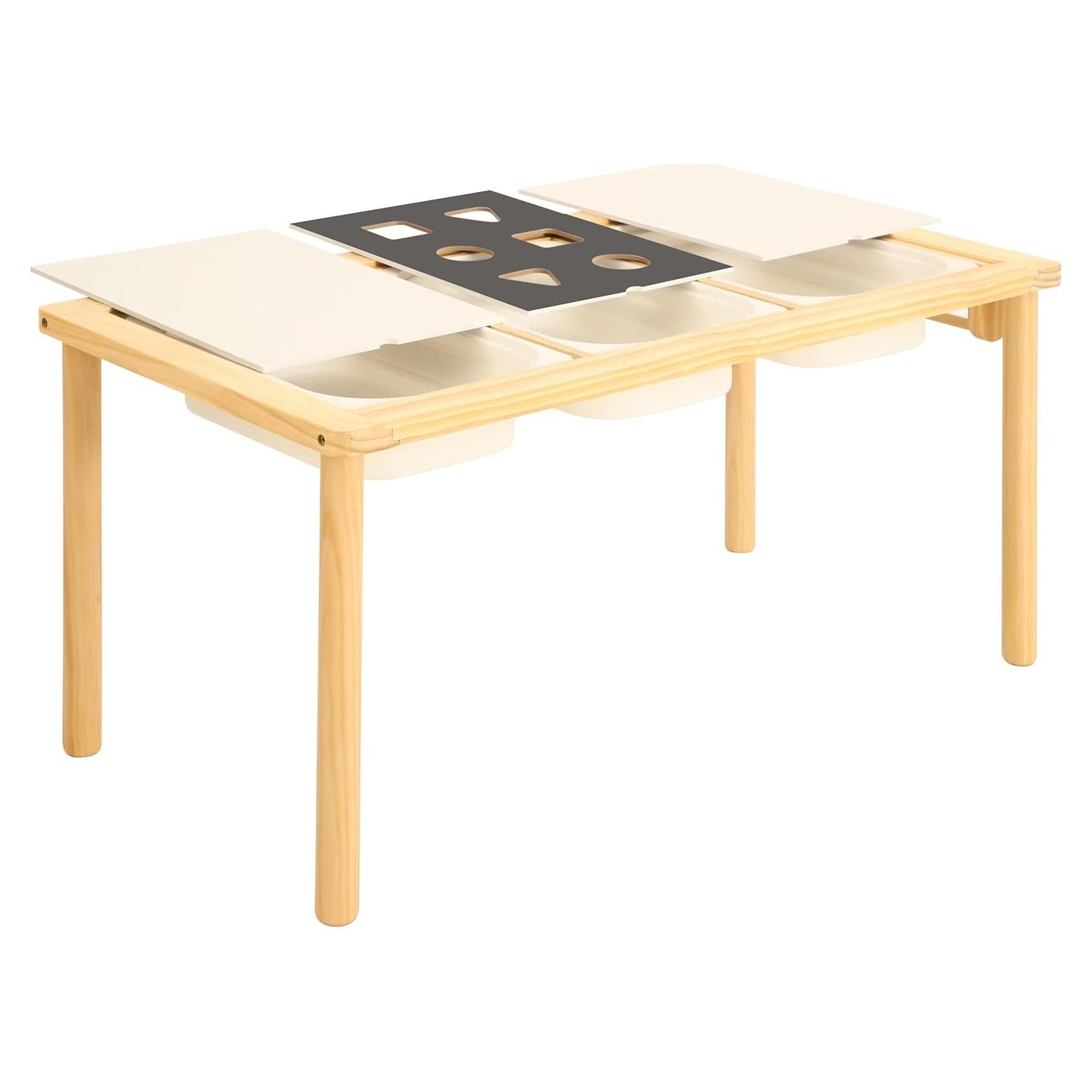 Mesa Sensorial de Madera Bateso TAST3BN_T con 3 Contenedores