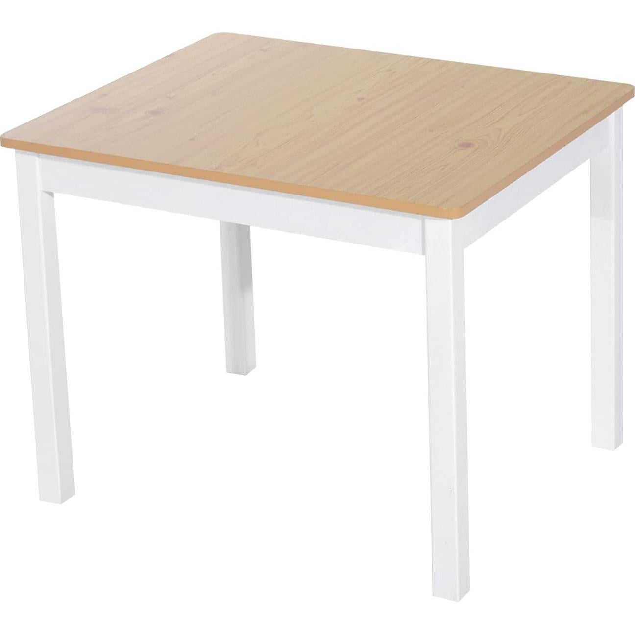Conjunto de Mesa y Sillas para Niños Qaba 4 Piezas Madera Natural