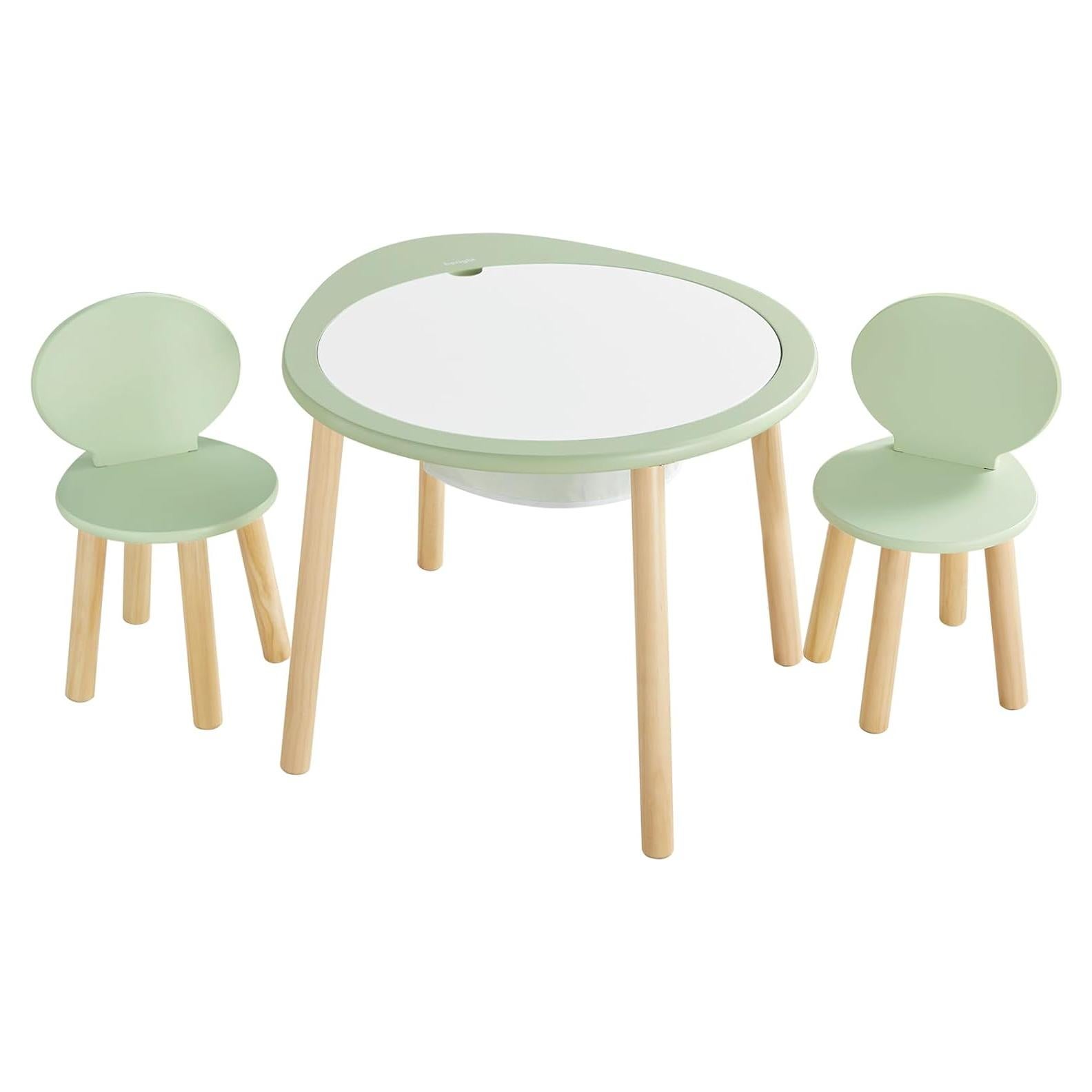 Conjunto de Mesa y Sillas para Niños Beright Verde, Madera