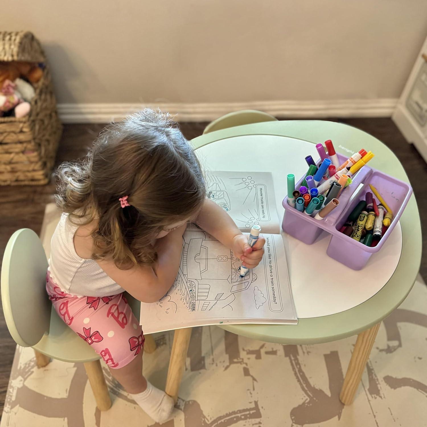 Conjunto de Mesa y Sillas para Niños Beright Verde, Madera