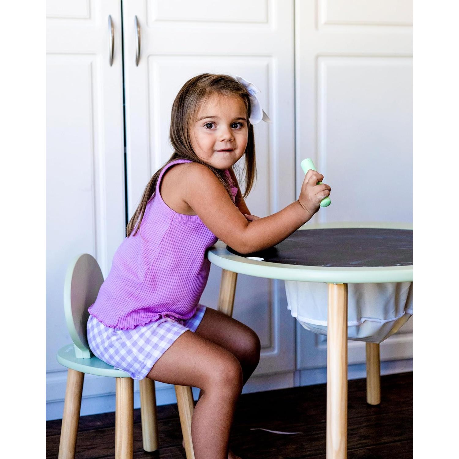 Conjunto de Mesa y Sillas para Niños Beright Verde, Madera