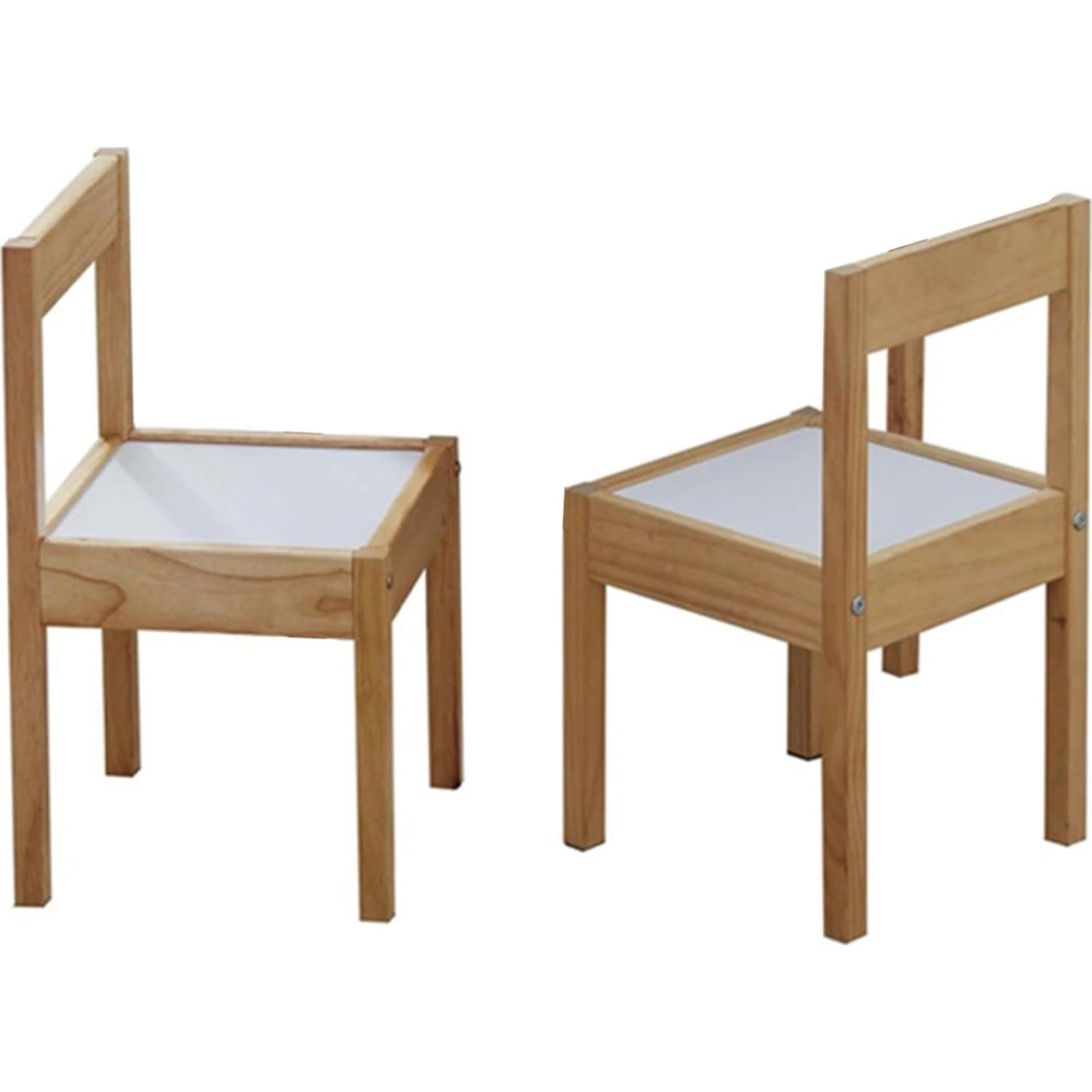 Conjunto de Mesa y Sillas de Madera PJ Wood 3 Piezas para Niños
