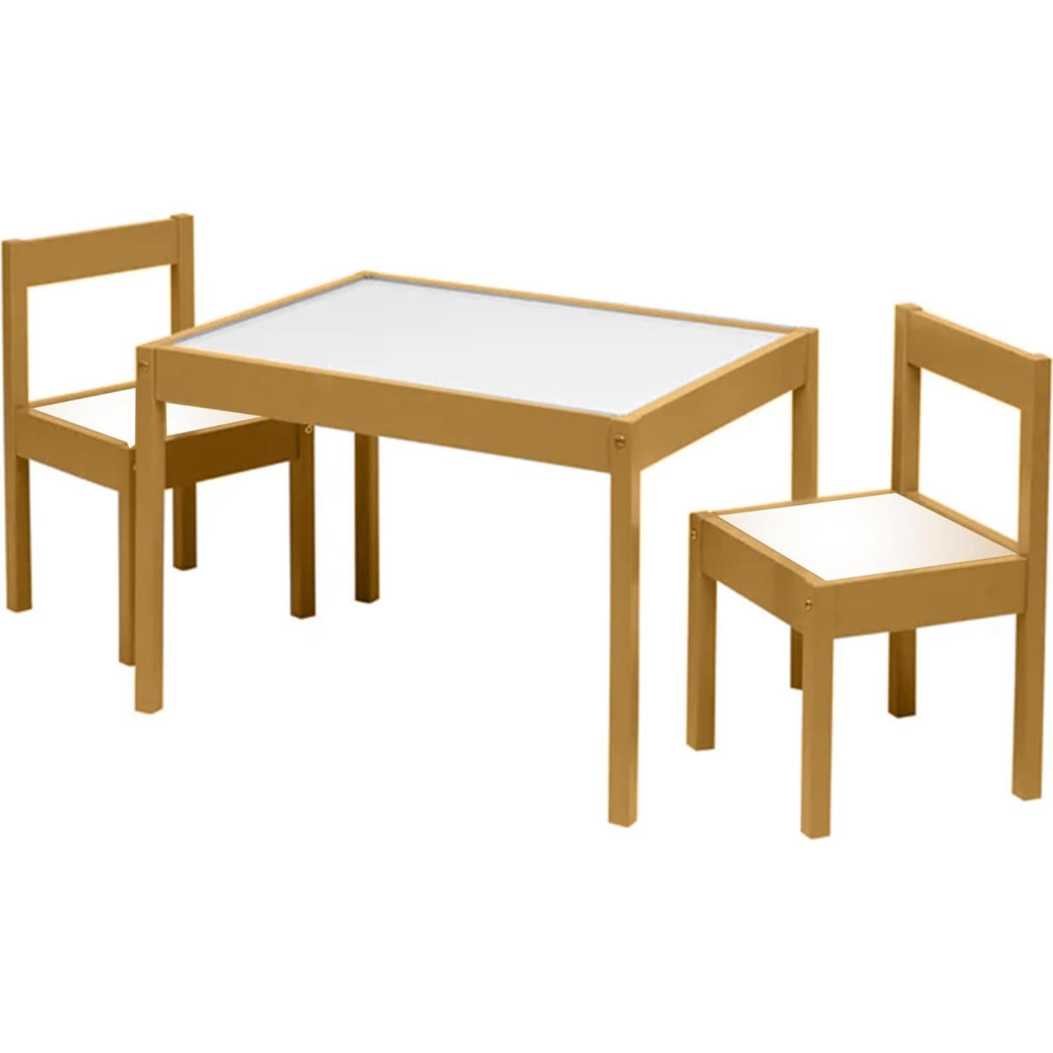 Conjunto de Mesa y Sillas de Madera PJ Wood 3 Piezas para Niños