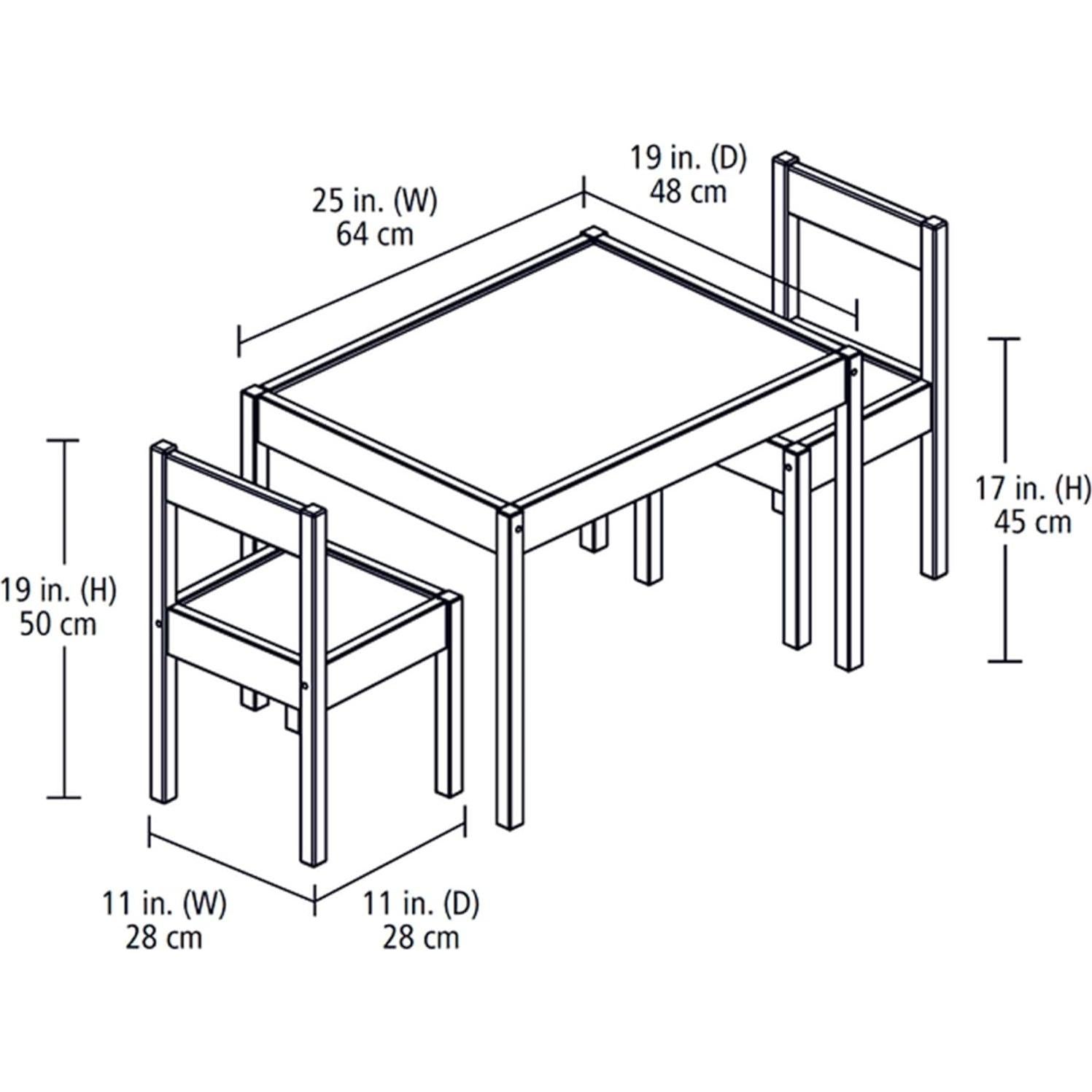 Conjunto de Mesa y Sillas de Madera PJ Wood 3 Piezas para Niños