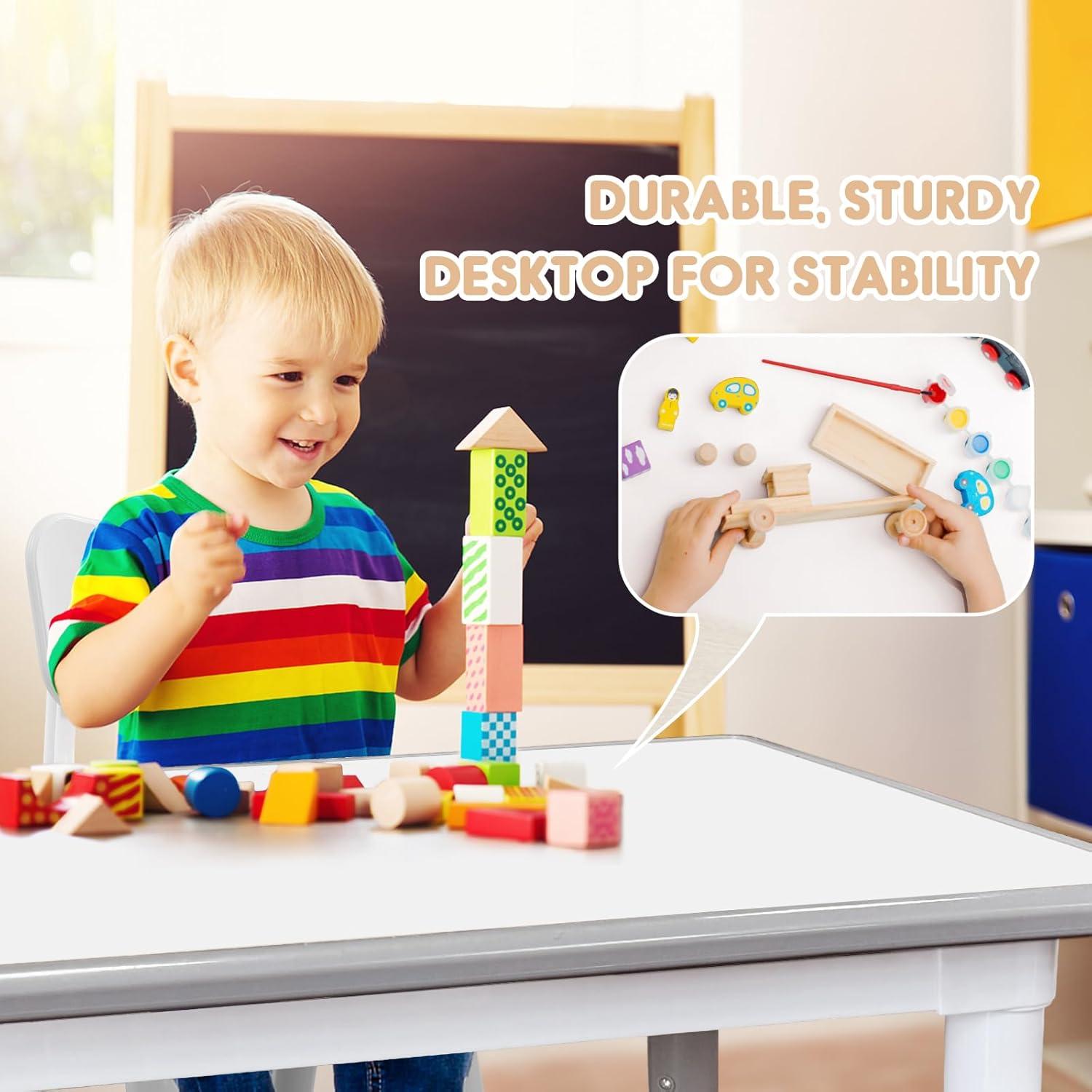 Conjunto de Mesa y Sillas para Niños JIAOQIU Ajustable 120x60cm