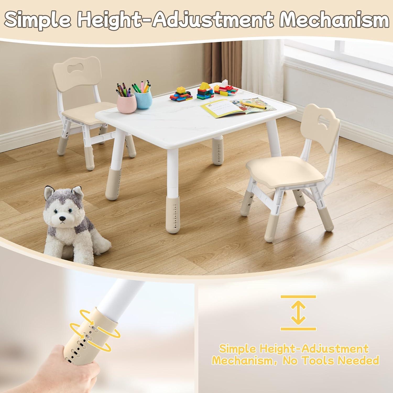 Conjunto de Mesa y Sillas Ajustables GITAWUSA para Niños