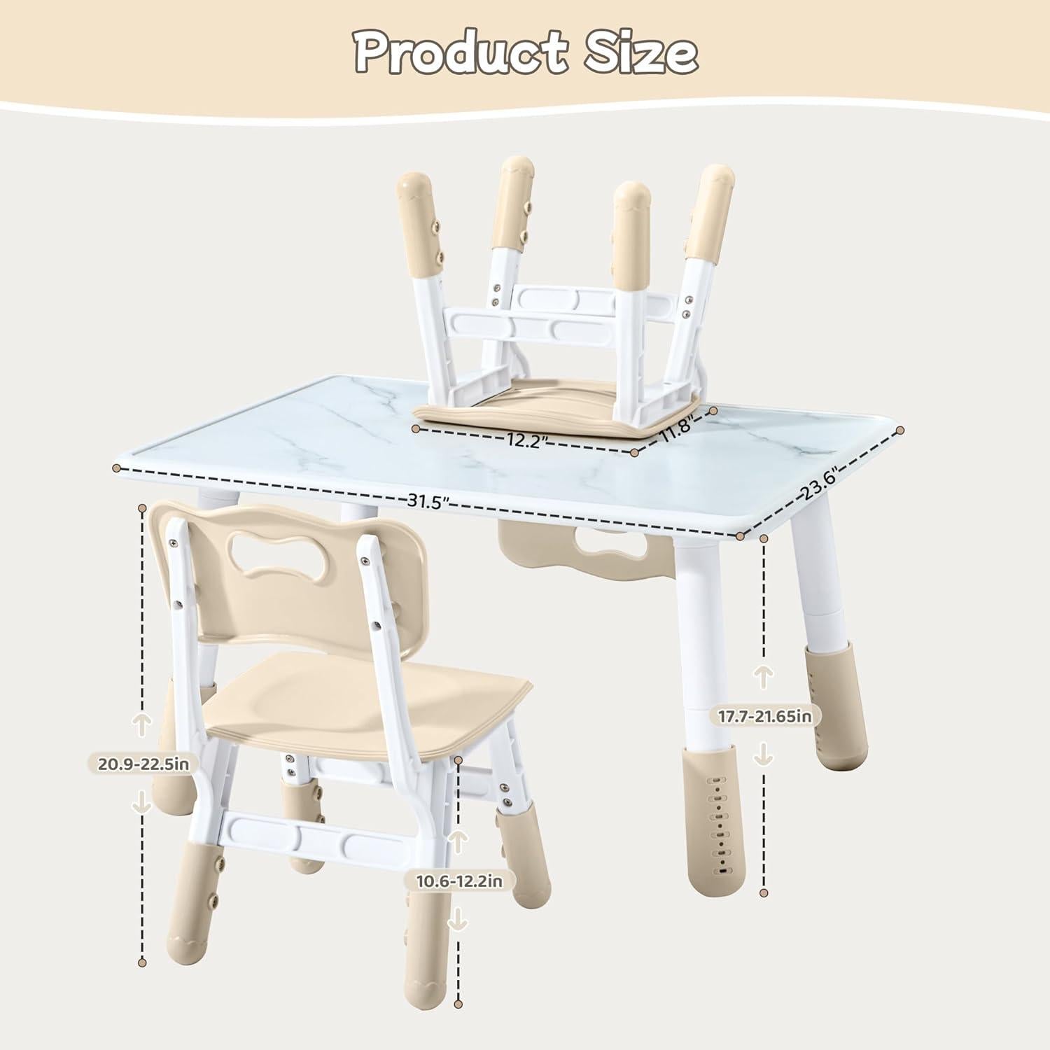 Conjunto de Mesa y Sillas Ajustables GITAWUSA para Niños