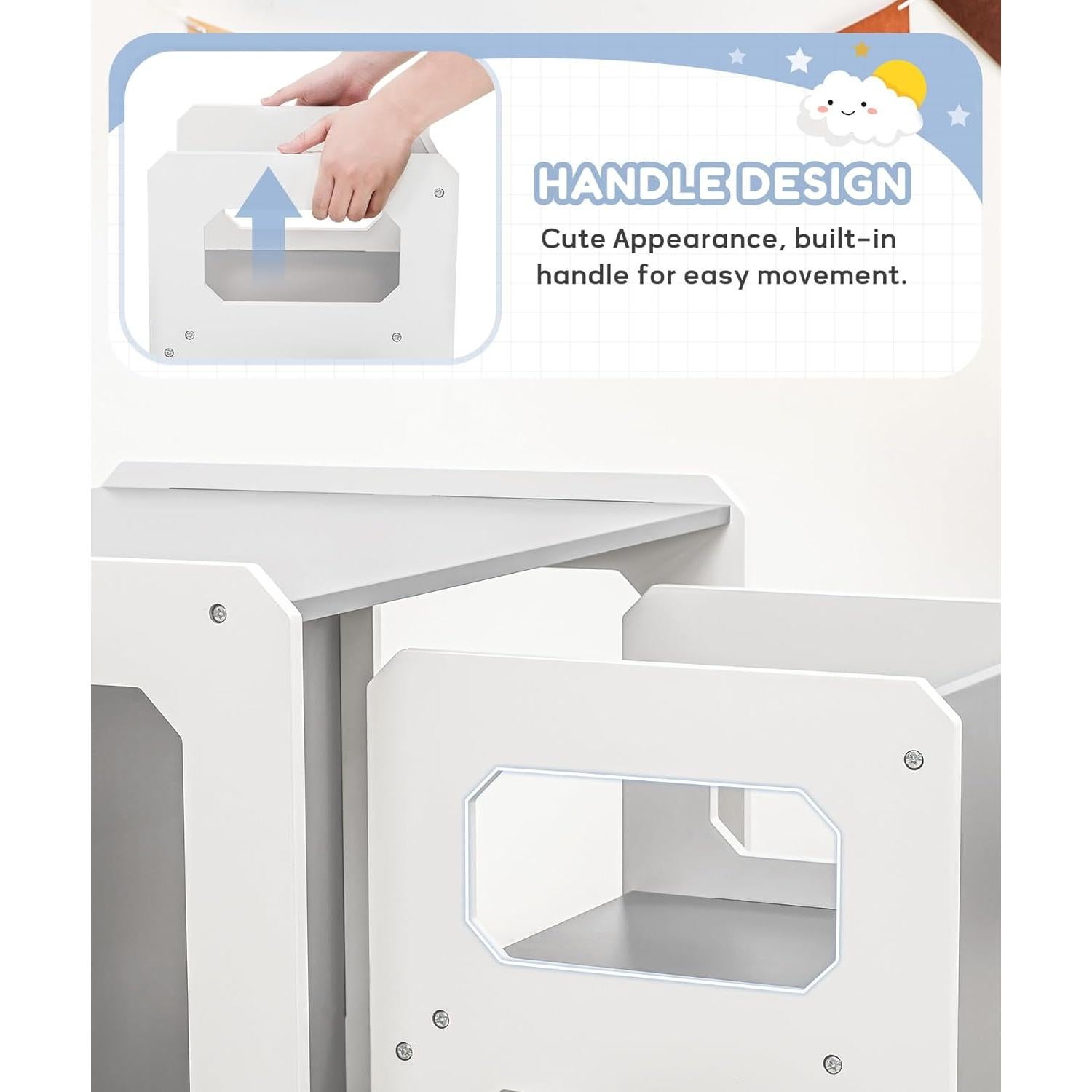 Conjunto de Mesa y Sillas para Niños Cozivolife Gris y Blanco