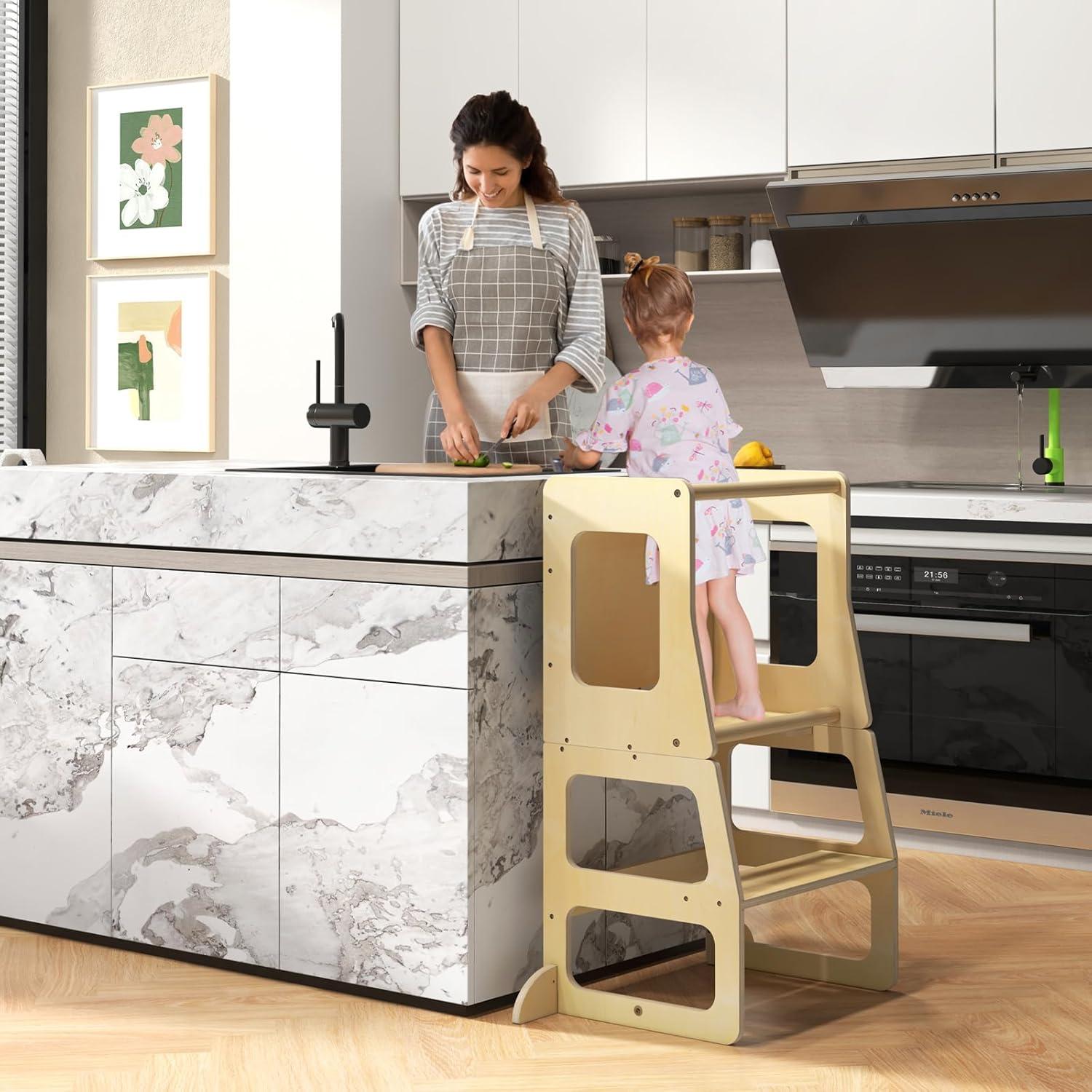 Juego de Mesa y Sillas INFANS 4 en 1 para Niños de Madera