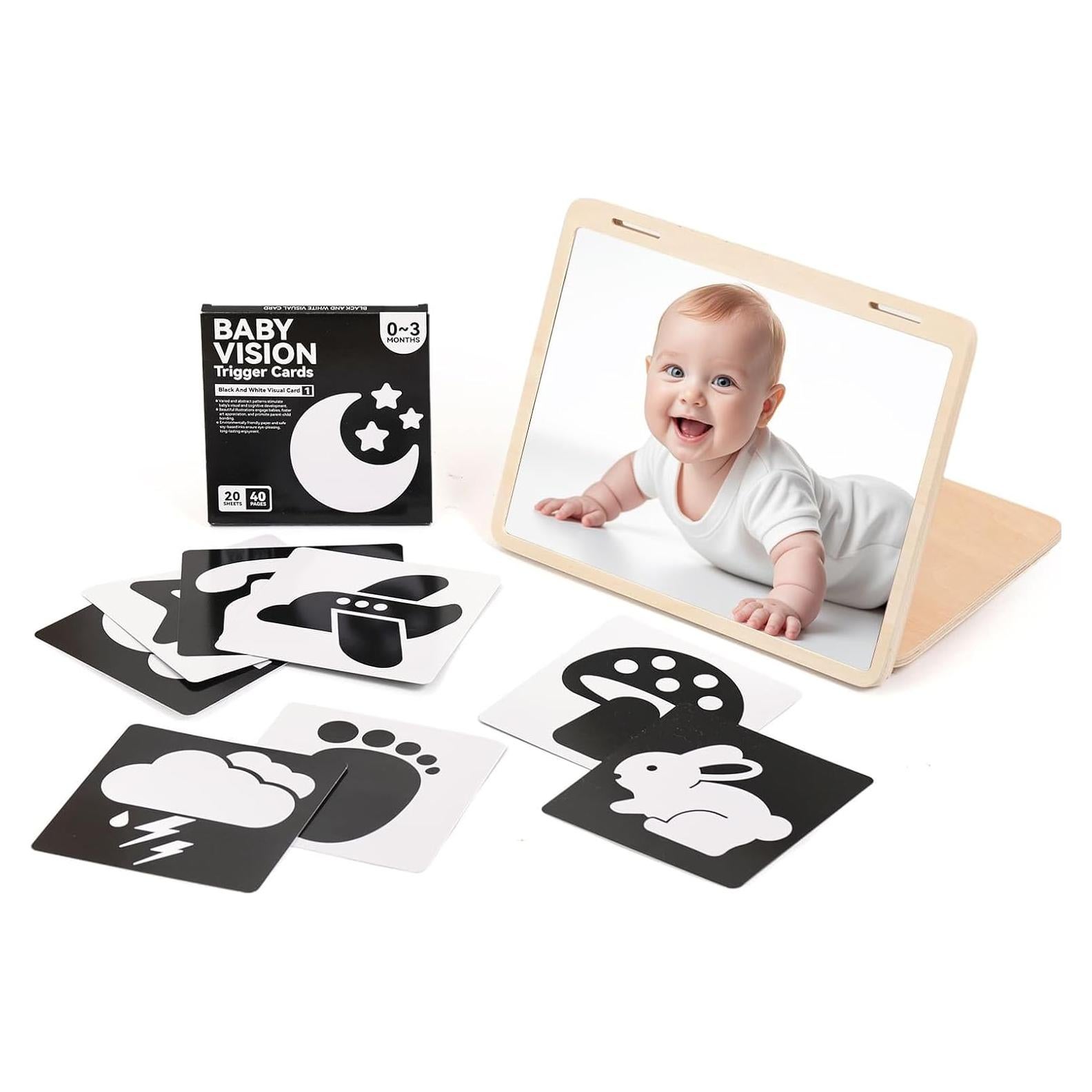 Set de Juego Tummy Time IEATFO con Espejo y Tarjetas Educativas