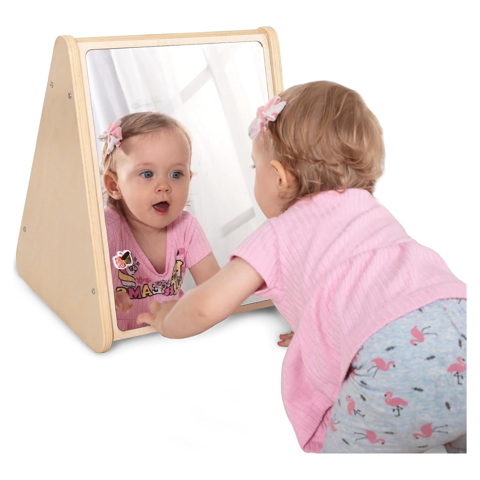 Espejo Doble Lado KRAND para Bebés con Tarjetas Visuales