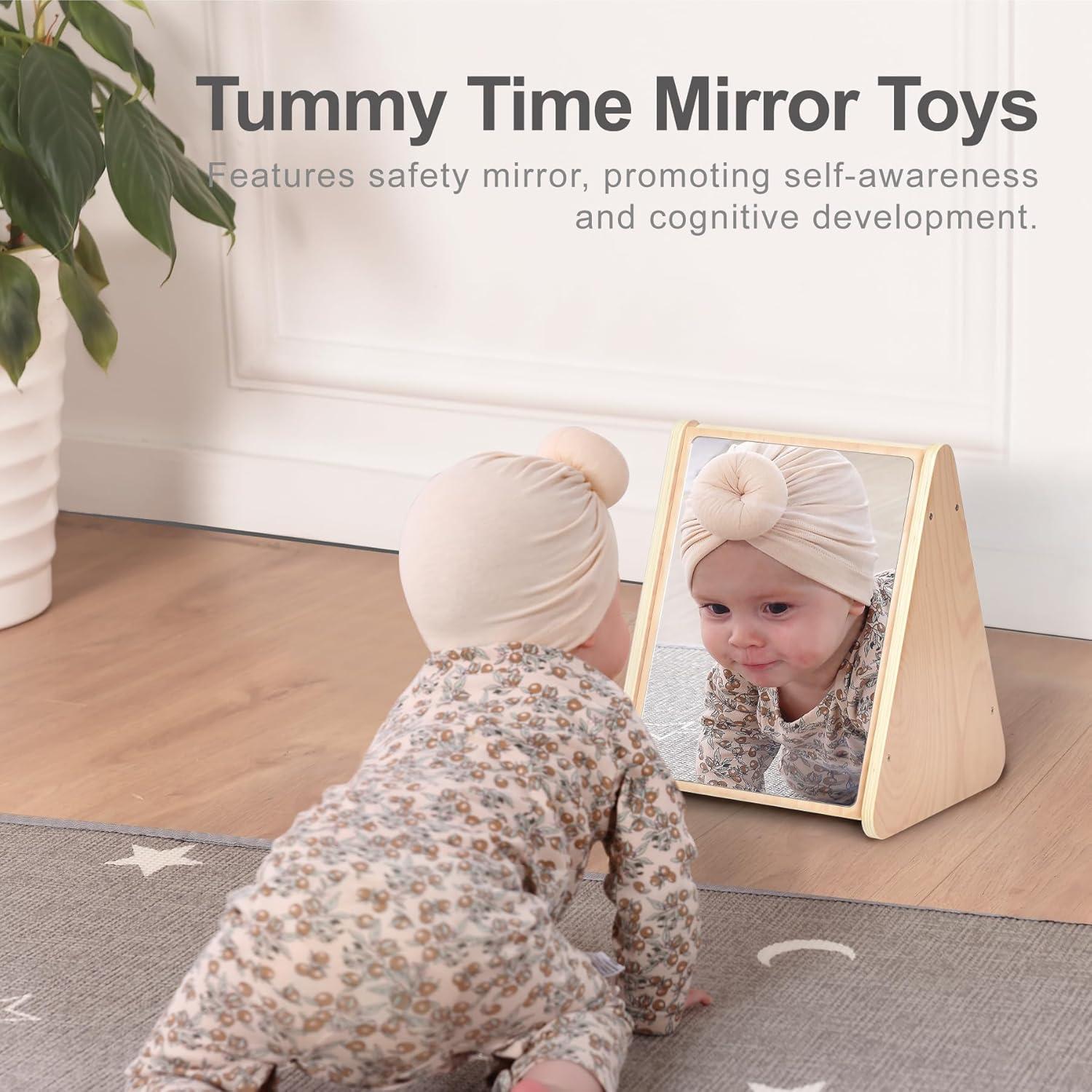 Espejo Doble Lado KRAND para Bebés con Tarjetas Visuales