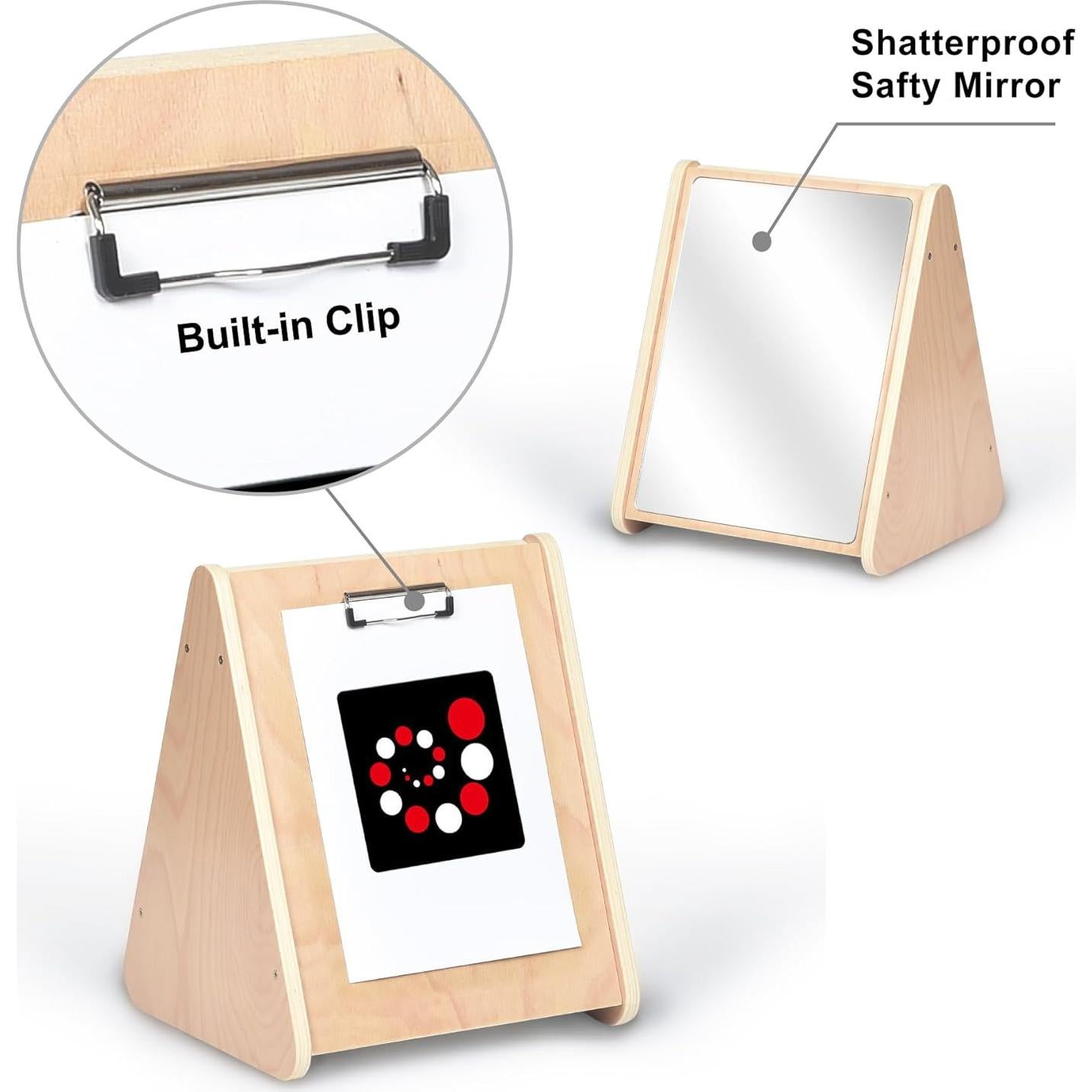 Espejo Doble Lado KRAND para Bebés con Tarjetas Visuales