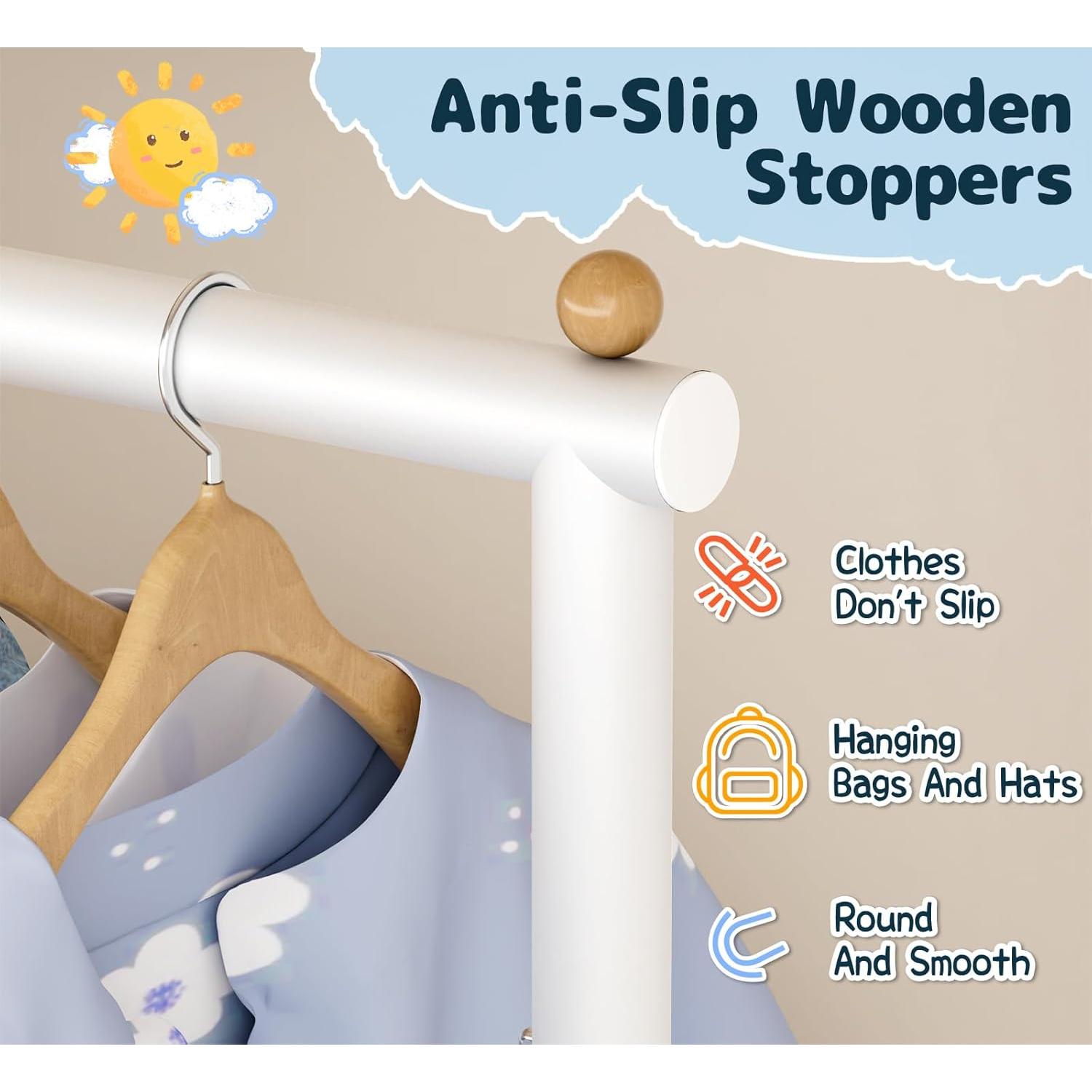 Perchero de Ropa Infantil PLHG Doble Barra Blanco 32.7 kg