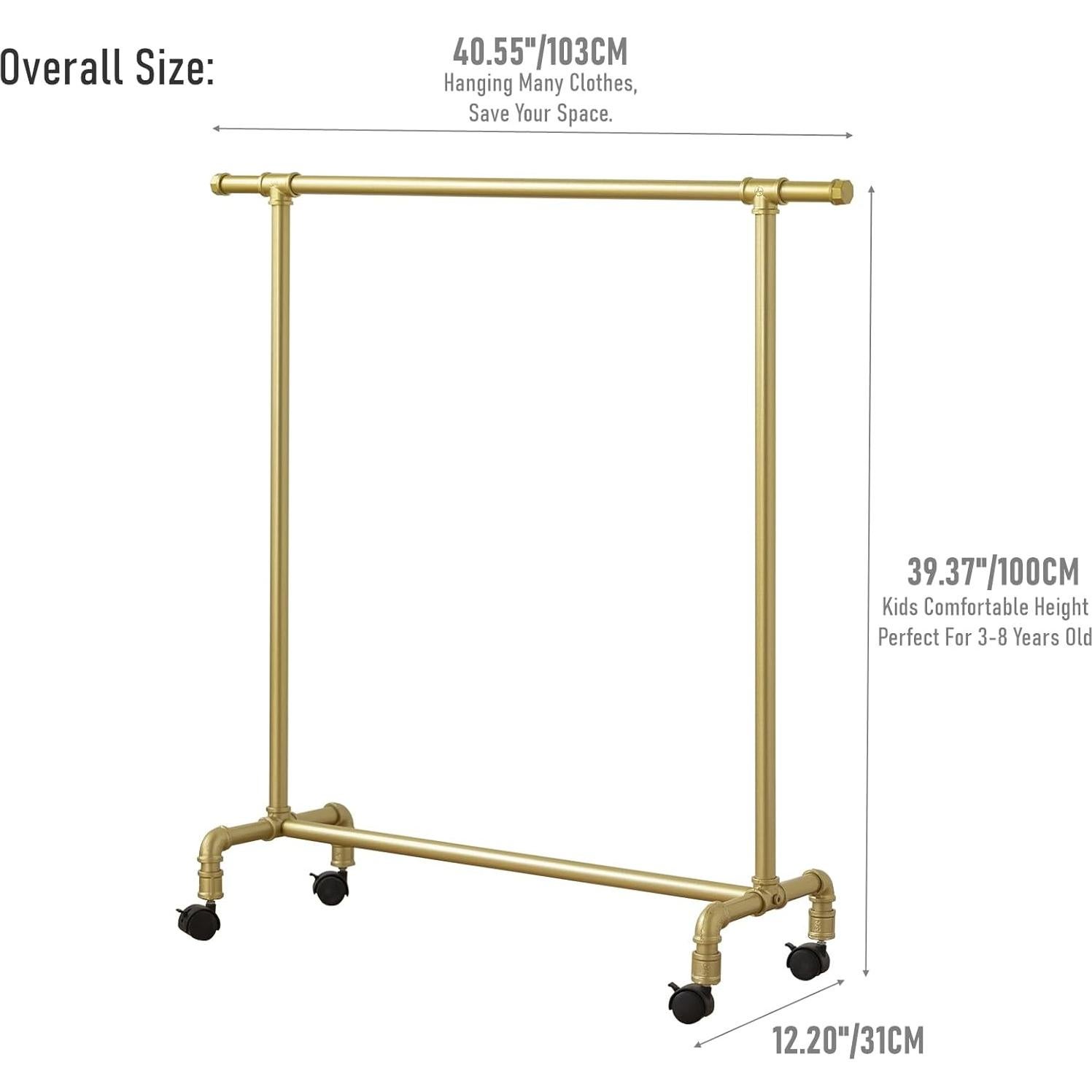 Perchero Infantil Dorado Homeyeeng con Ruedas y Almacenamiento