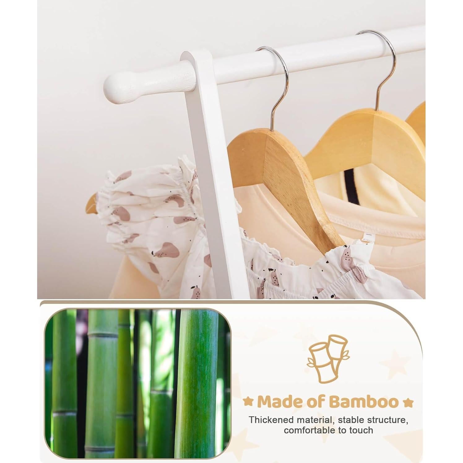 Perchero Infantil Plegable Cozivolife de Bambú con Estante