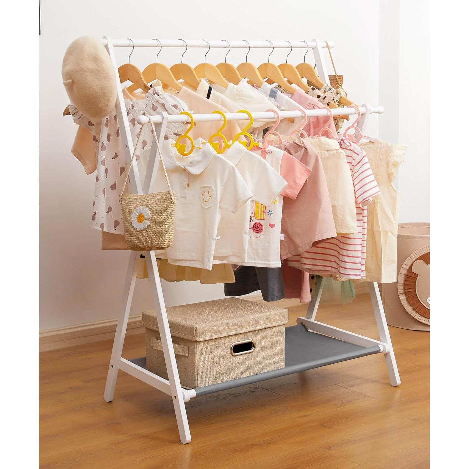 Perchero Infantil Plegable Cozivolife de Bambú con Estante