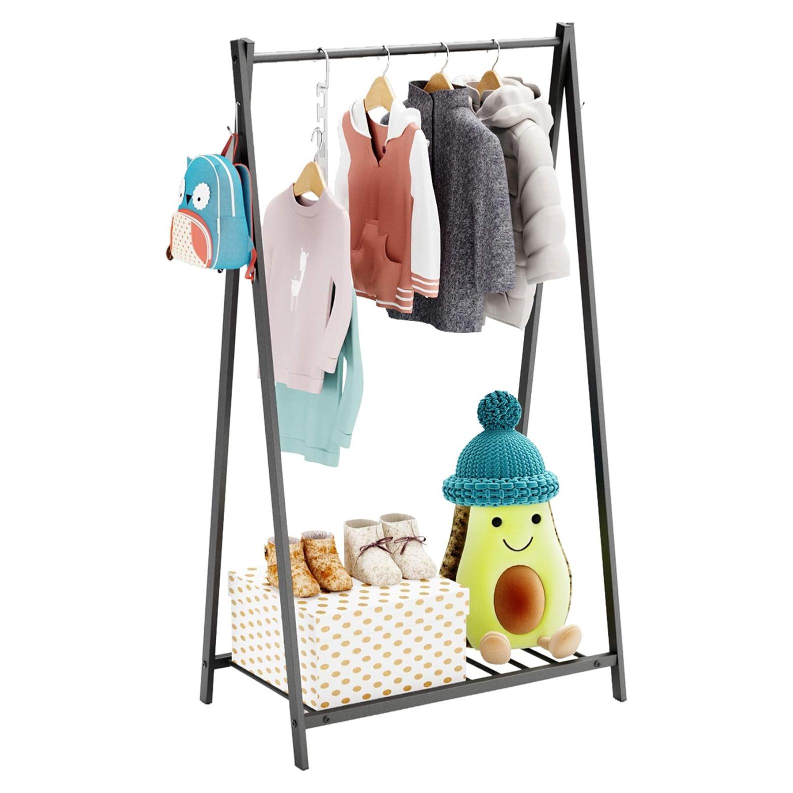 Rack de Ropa para Niños Bestier de Acero 116.8 cm con Estante
